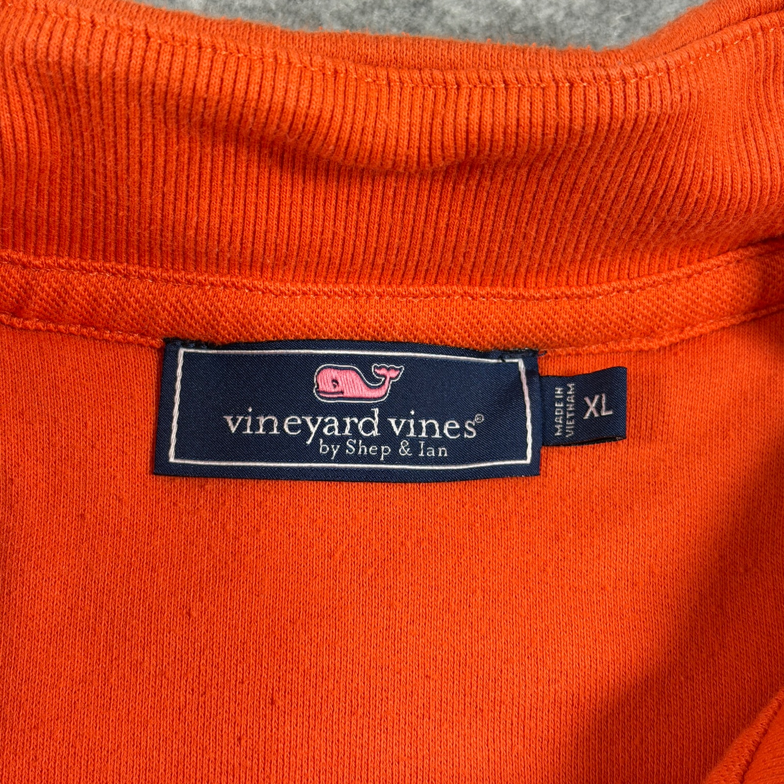 Vineyard Vines Heavyweight 1/4 Zip Sweatshirt Mens XL Orange Pullover Preppy thumbnail 3