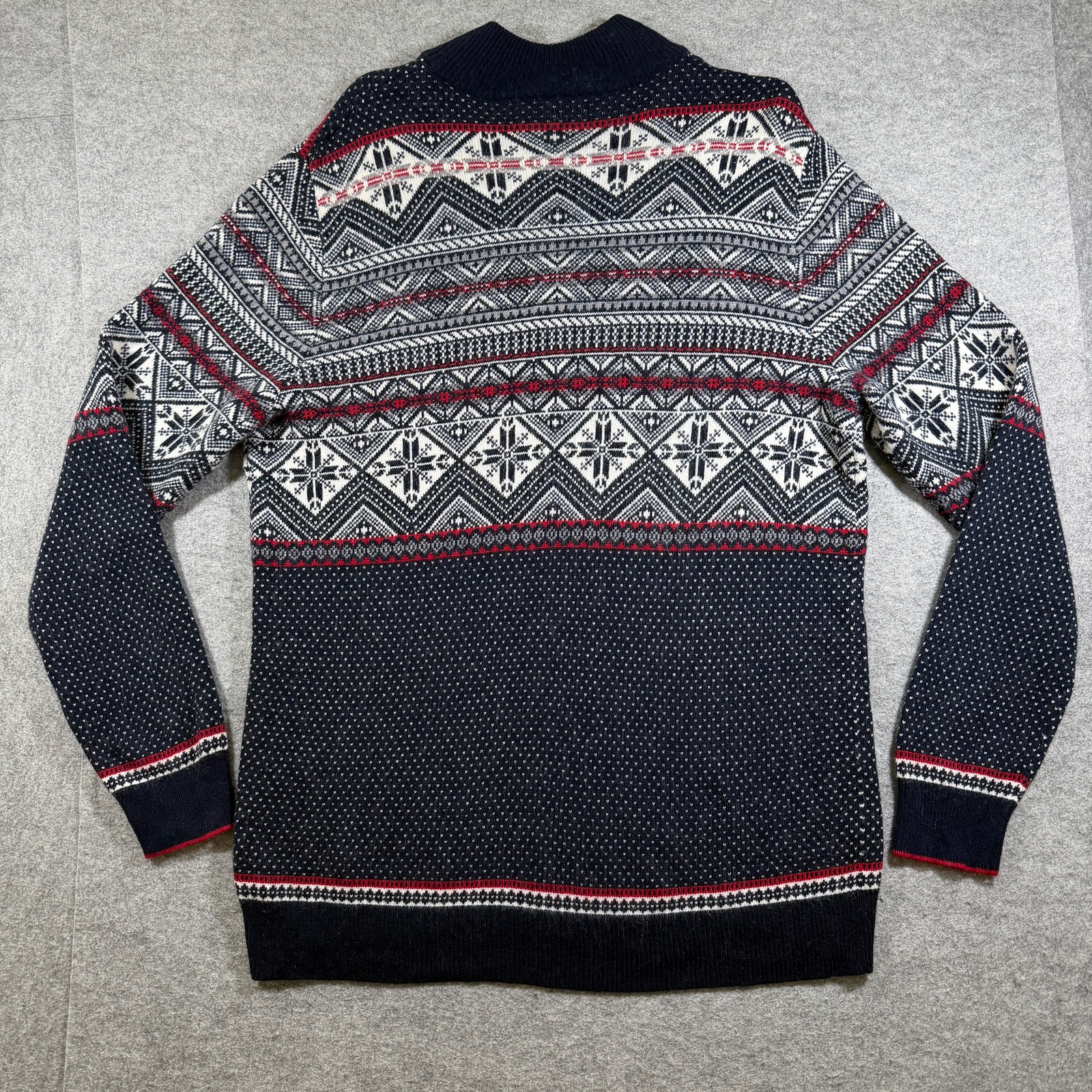 Vineyard Vines Wool & Alpaca Fair Isle Knit Sweater Mens XL Navy 1/4 Zip Preppy thumbnail 2