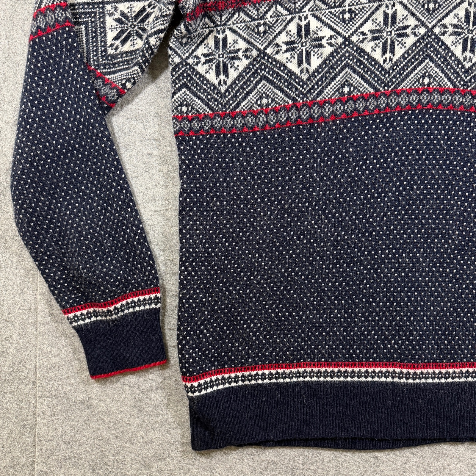 Vineyard Vines Wool & Alpaca Fair Isle Knit Sweater Mens XL Navy 1/4 Zip Preppy thumbnail 3