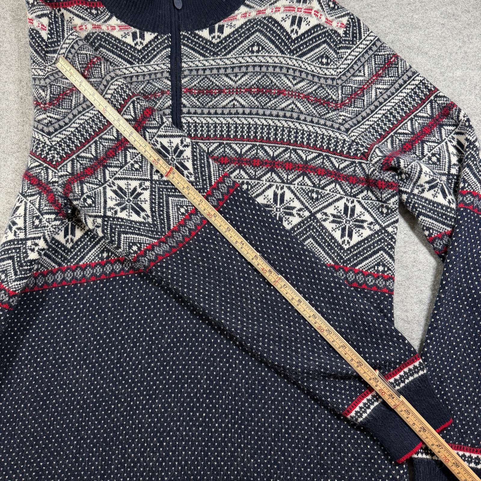 Vineyard Vines Wool & Alpaca Fair Isle Knit Sweater Mens XL Navy 1/4 Zip Preppy thumbnail 8