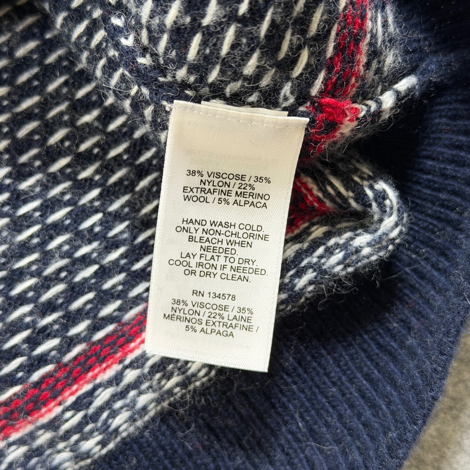 Vineyard Vines Wool & Alpaca Fair Isle Knit Sweater Mens XL Navy 1/4 Zip Preppy thumbnail 10