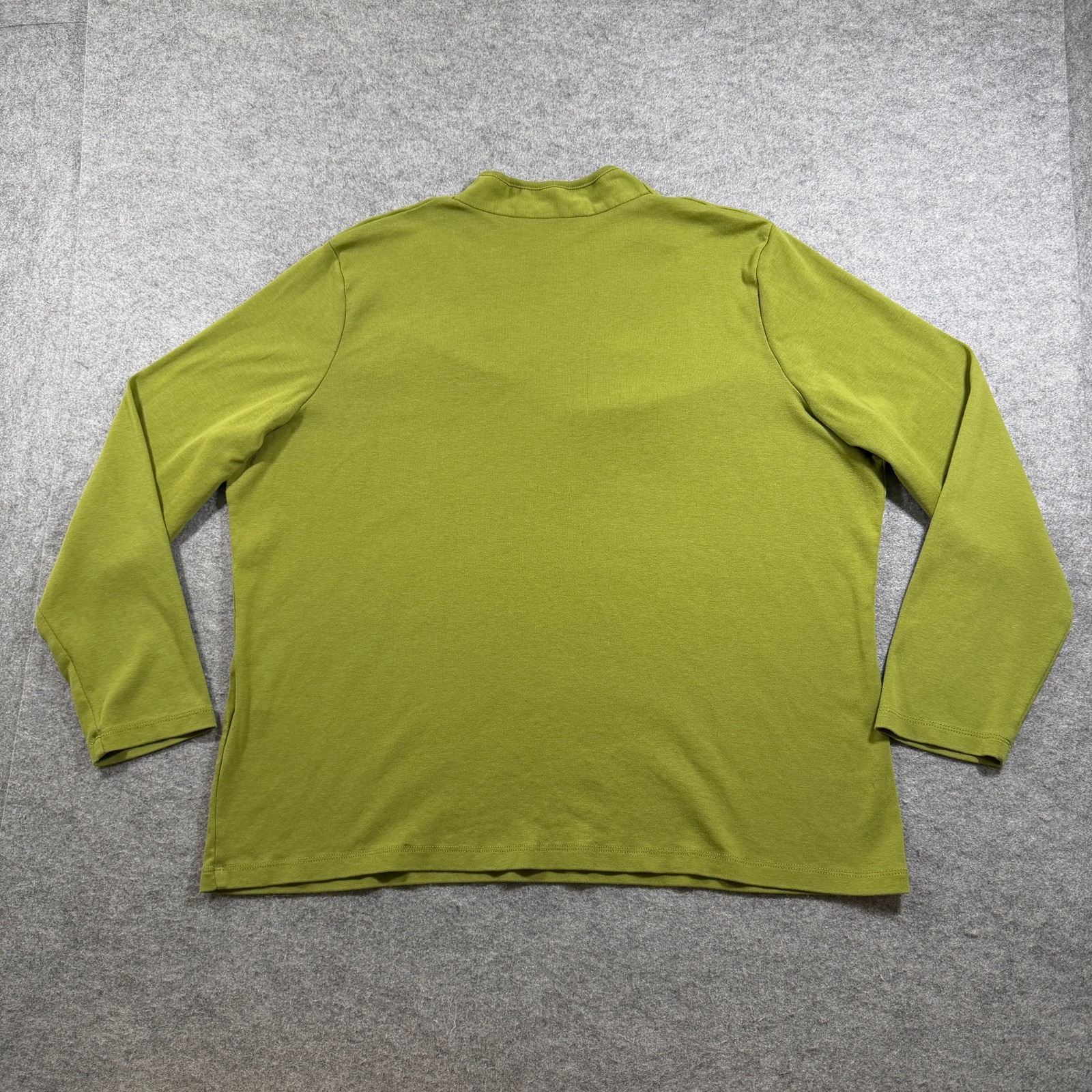 Talbots Pima Cotton Shirt Womens 2X Petite Olive Green Deep V-Neck Preppy Top thumbnail 2