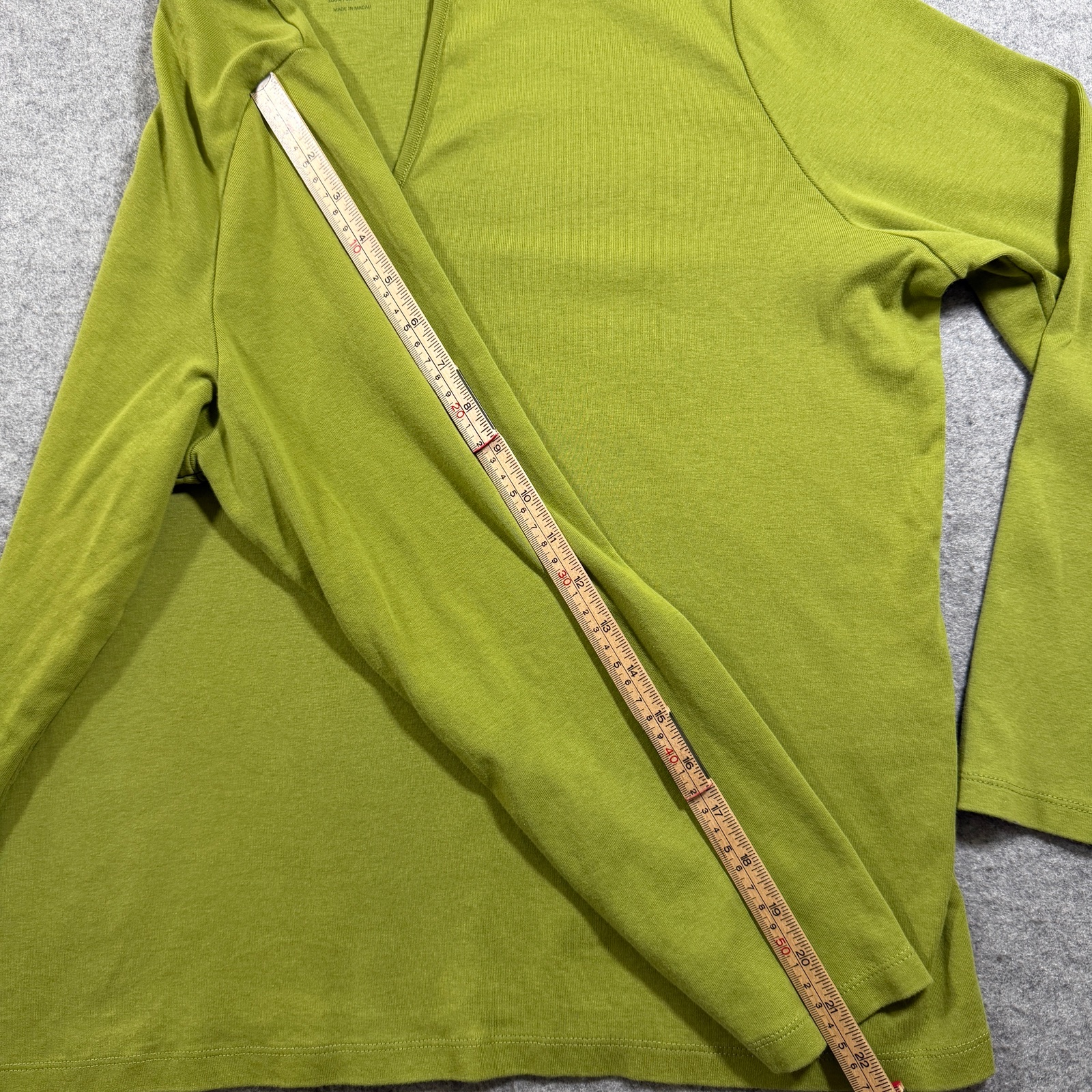 Talbots Pima Cotton Shirt Womens 2X Petite Olive Green Deep V-Neck Preppy Top thumbnail 7