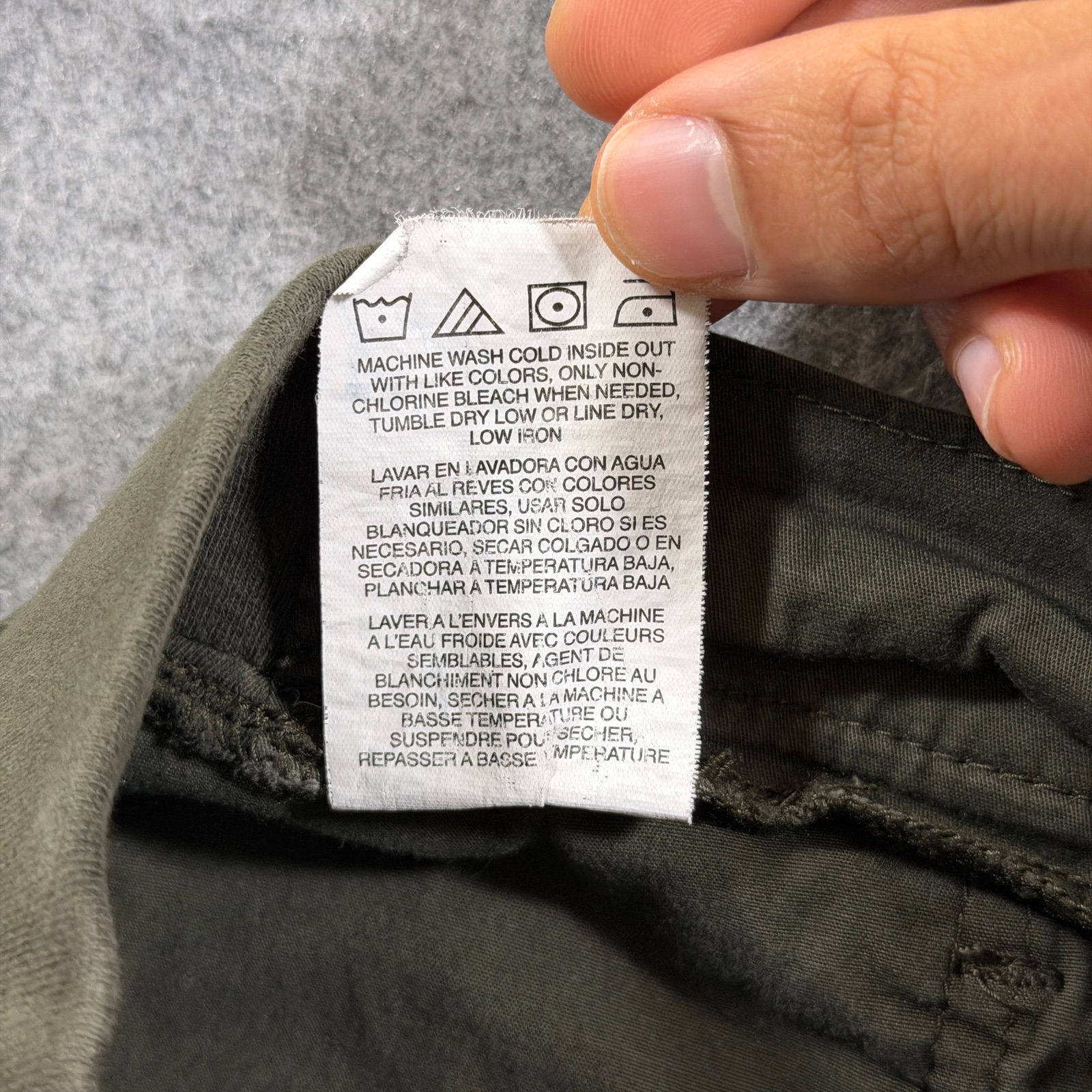 Lee Cargo Pants Womens 16 Medium Olive Green Relaxed Fit Mid Rise Capri Crop thumbnail 10