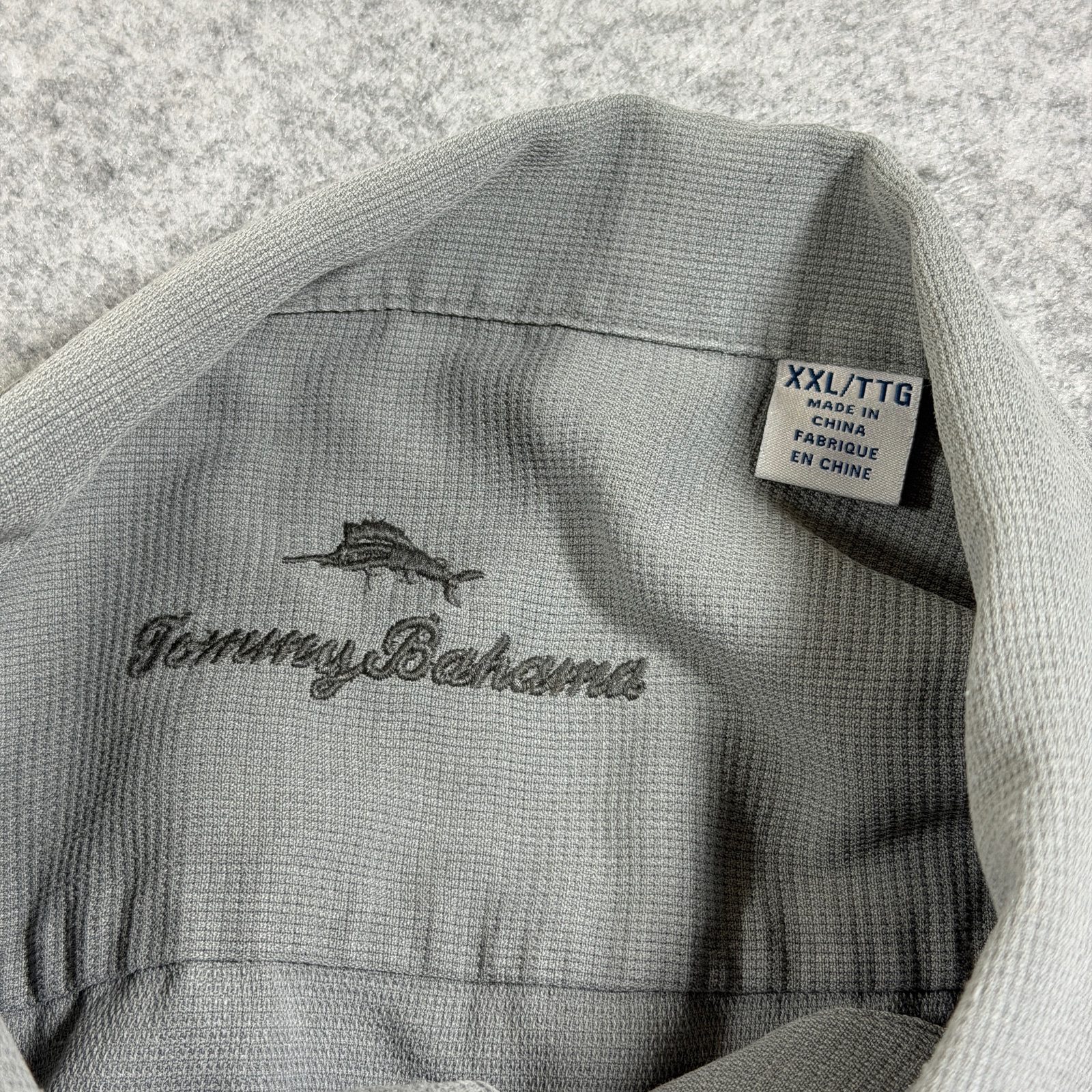 Tommy Bahama Smooth Silk Camp Shirt Mens XXL Gray Button Up Short Sleeve Pocket thumbnail 3