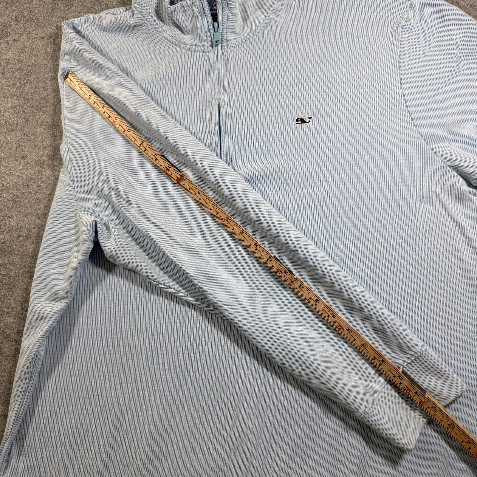 Vineyard Vines Mesh Knit 1/4 Zip Pullover Mens XXL Light Blue Whale Preppy thumbnail 8
