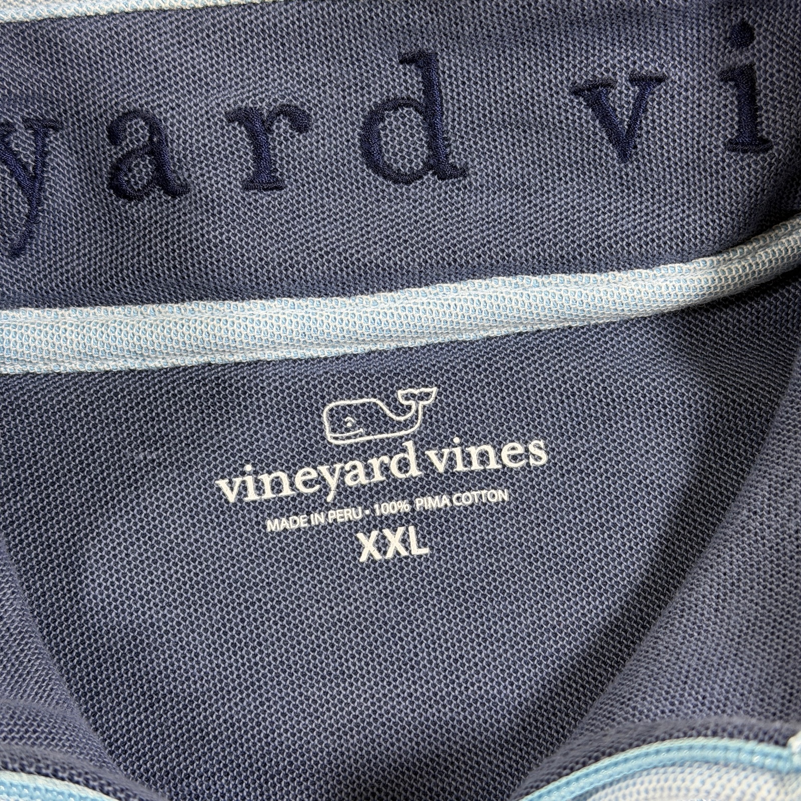 Vineyard Vines Mesh Knit 1/4 Zip Pullover Mens XXL Light Blue Whale Preppy thumbnail 9