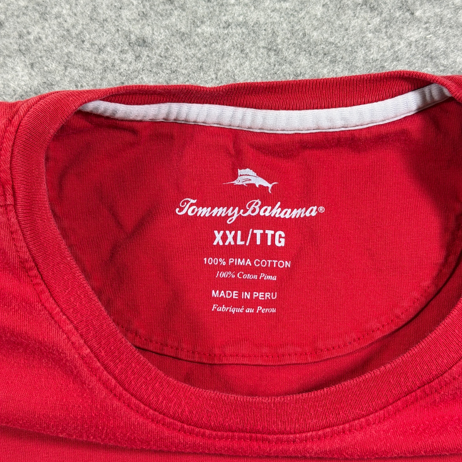 Tommy Bahama Marlin Pocket T Shirt Mens XXL Red Pima Cotton Crew Neck Preppy thumbnail 4