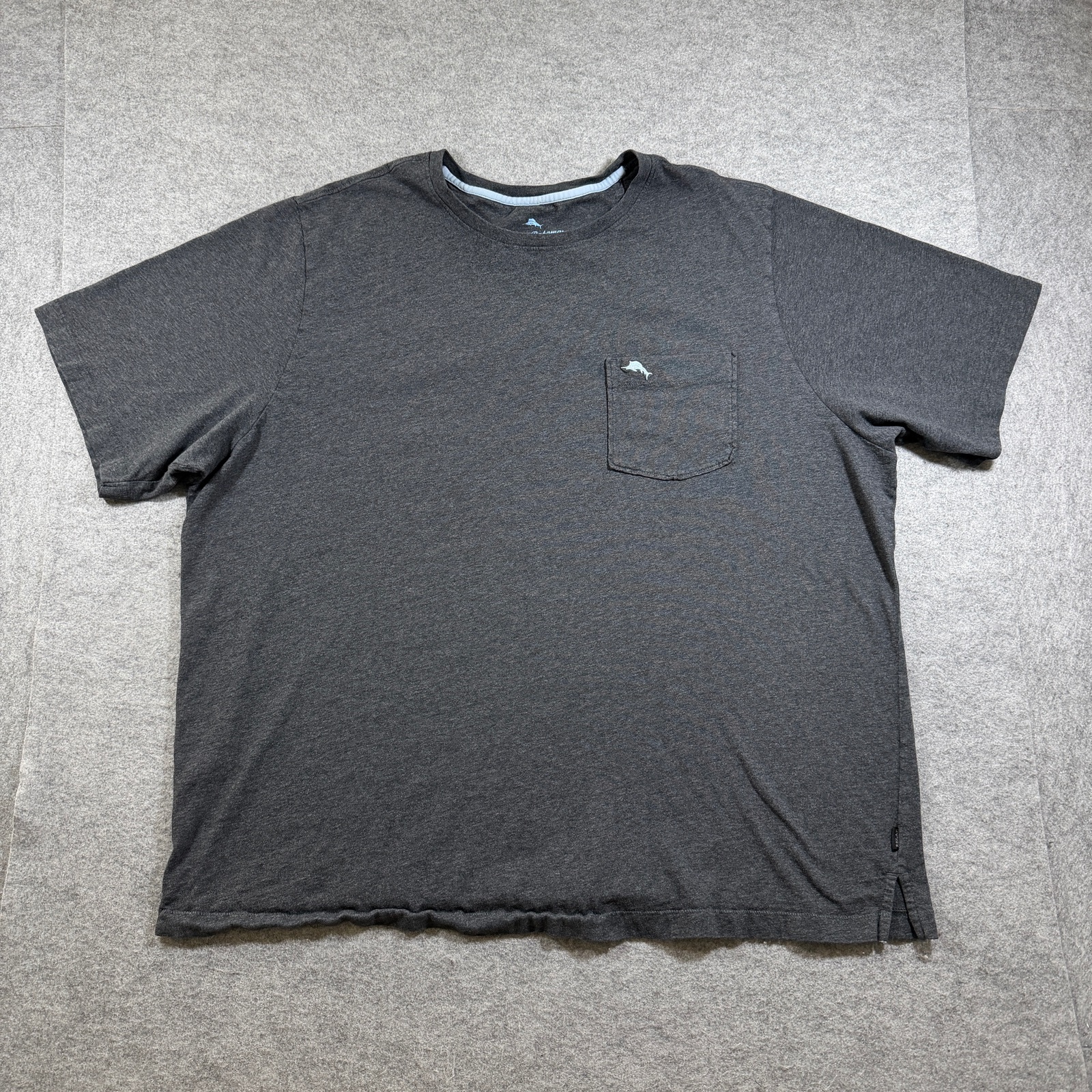Tommy Bahama Pocket T Shirt Mens 2XLB Gray Marlin Logo Pima Preppy Casual