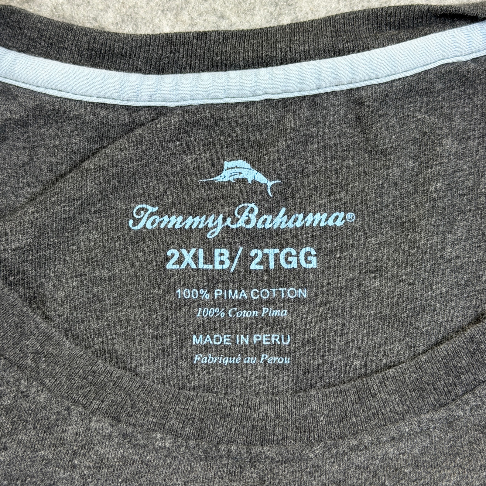 Tommy Bahama Pocket T Shirt Mens 2XLB Gray Marlin Logo Pima Preppy Casual thumbnail 3