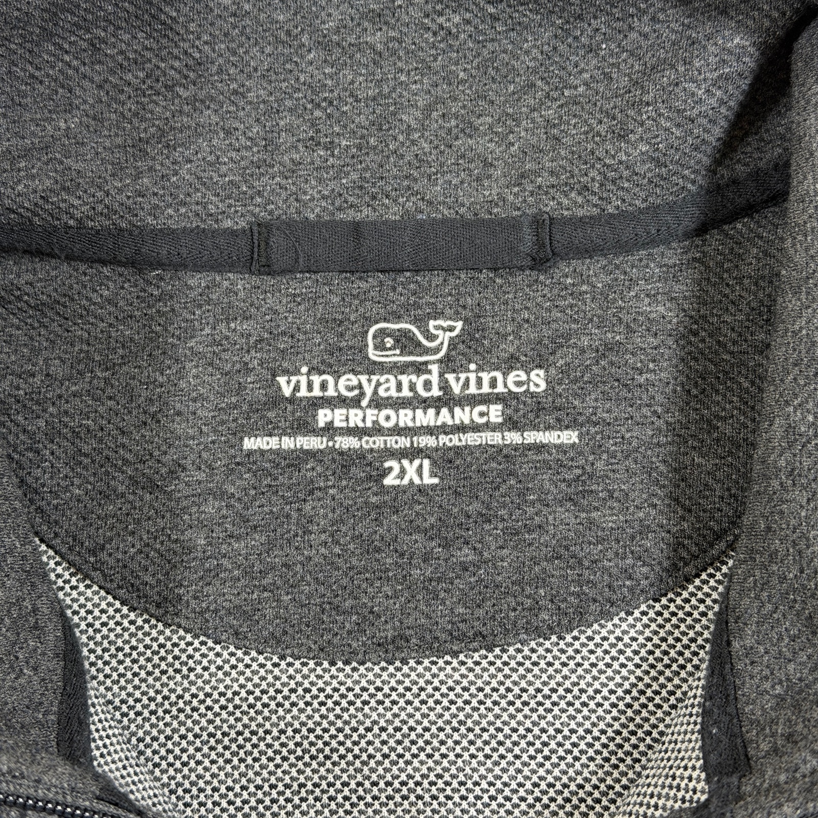 Vineyard Vines 1/4 Zip Knit Pullover Mens 2XL Gray Whale Logo Preppy Performance thumbnail 4