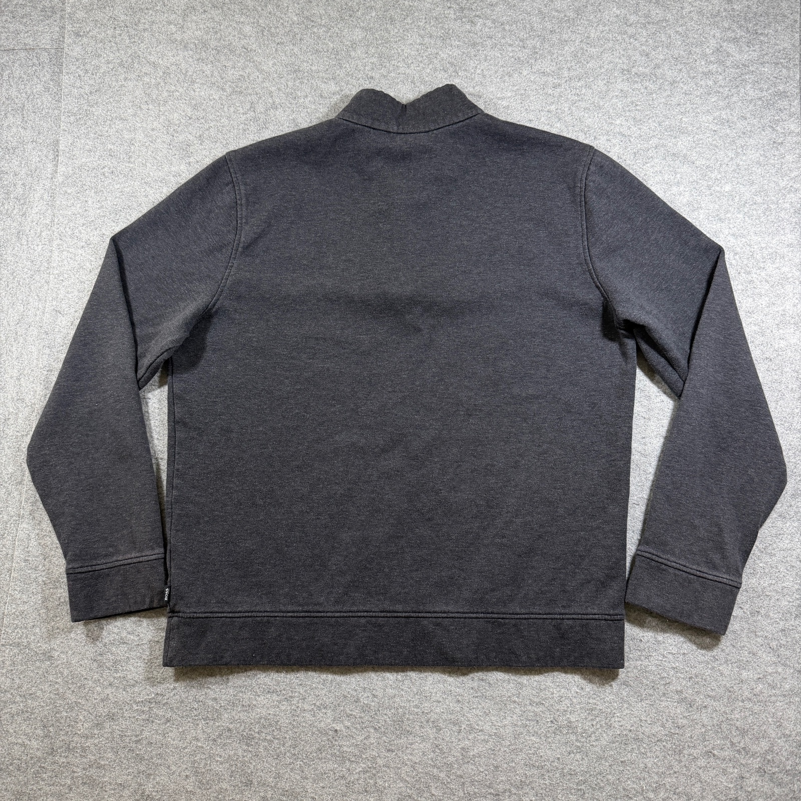 Hugo Boss Quarter Zip Pullover Mens XL Charcoal Gray Mock Neck Regular Fit thumbnail 2