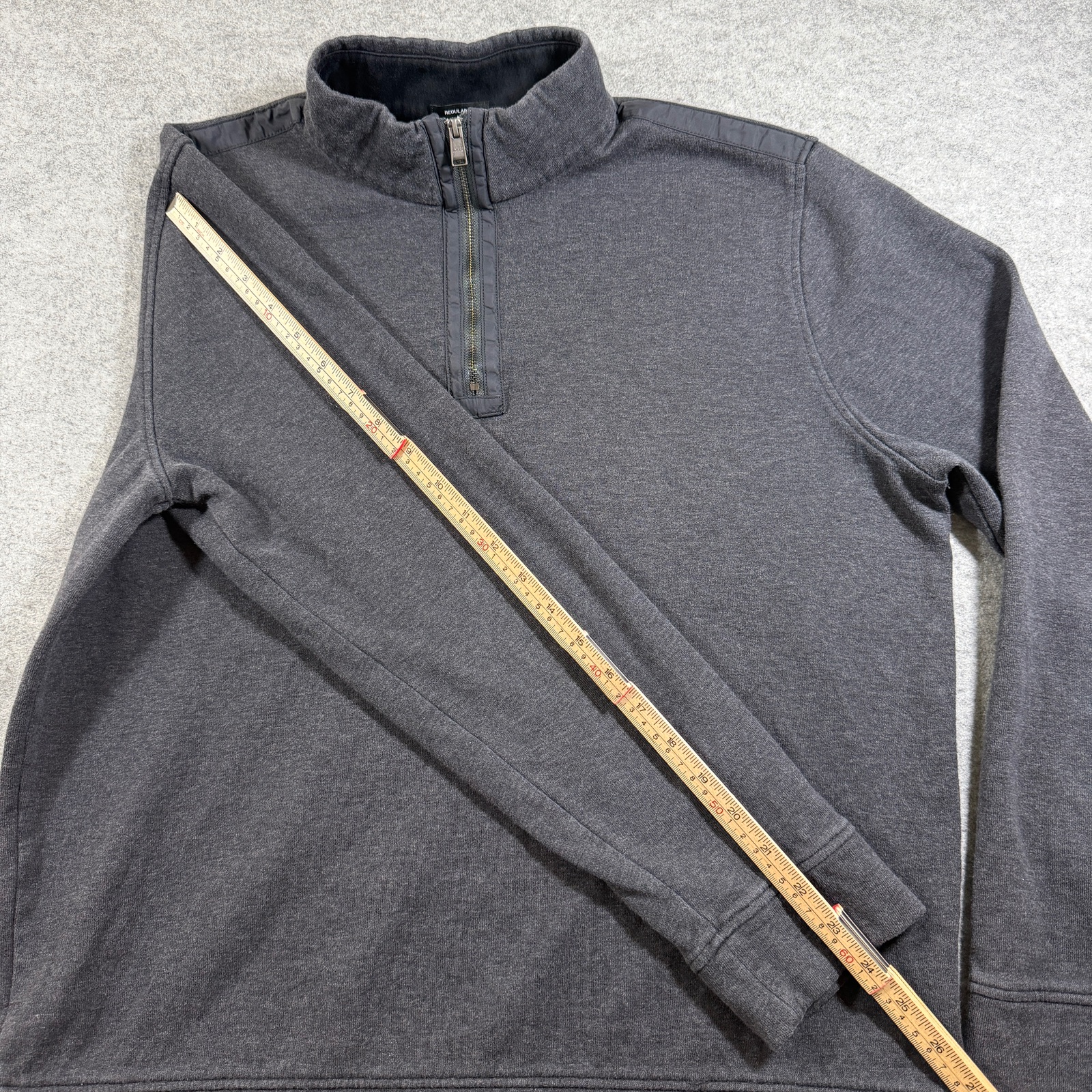 Hugo Boss Quarter Zip Pullover Mens XL Charcoal Gray Mock Neck Regular Fit thumbnail 8