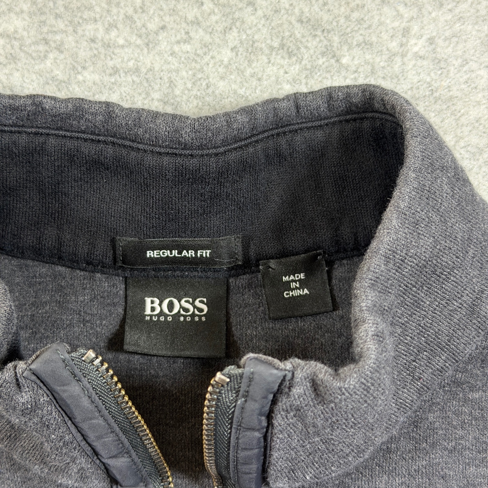 Hugo Boss Quarter Zip Pullover Mens XL Charcoal Gray Mock Neck Regular Fit thumbnail 10