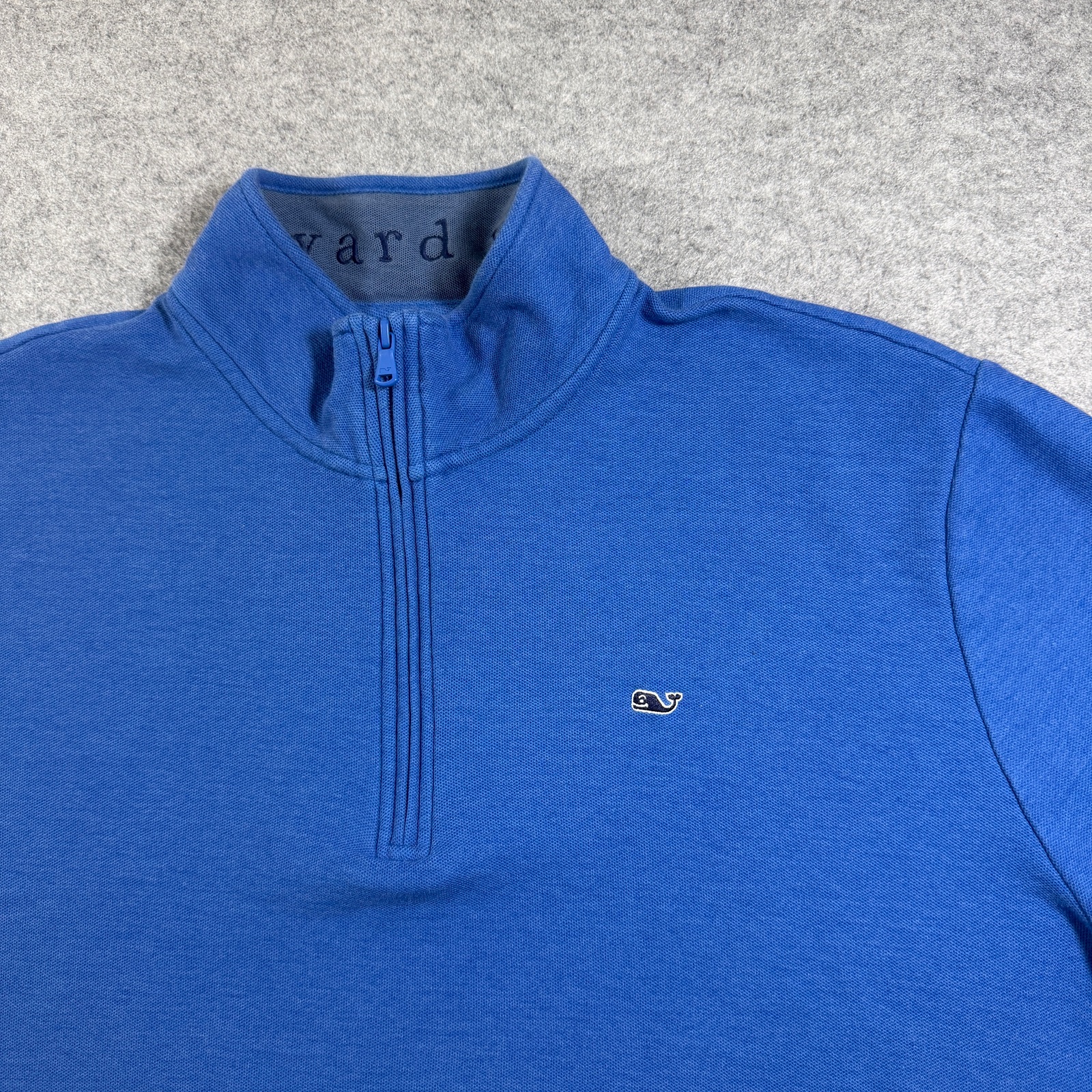 Vineyard Vines Quarter Zip Pullover Mens 2XL Blue Pima Cotton Whale Logo Preppy thumbnail 4