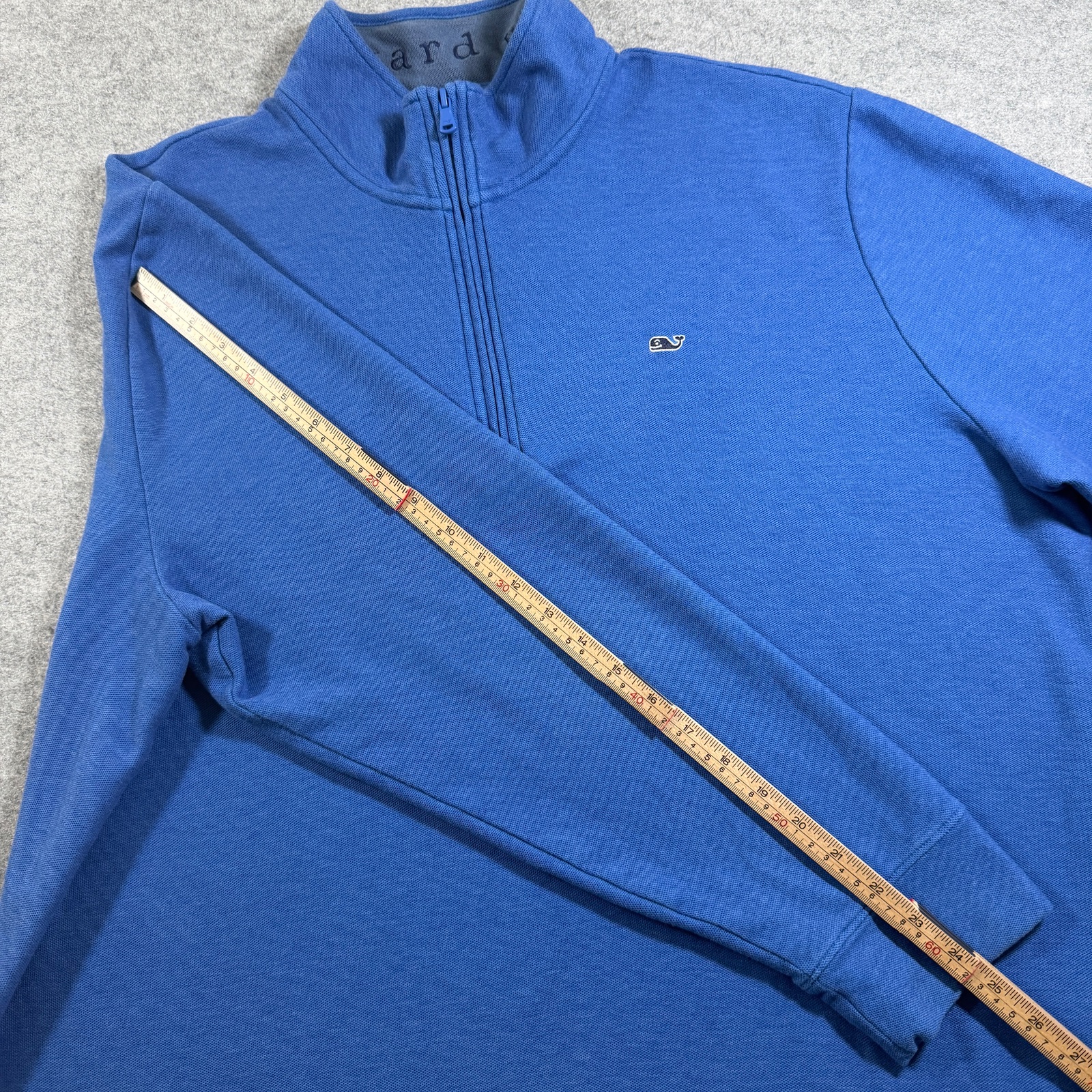 Vineyard Vines Quarter Zip Pullover Mens 2XL Blue Pima Cotton Whale Logo Preppy thumbnail 7