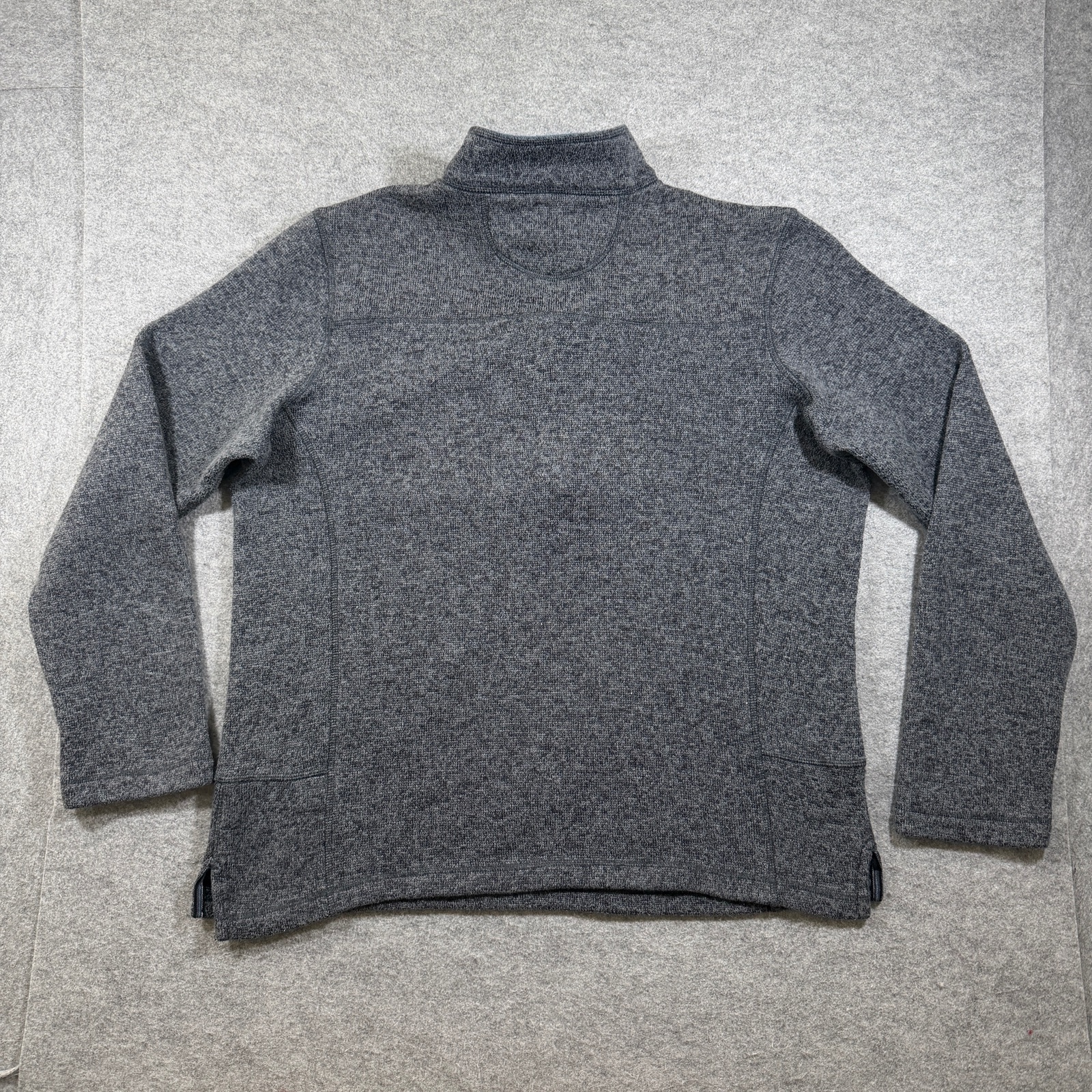 Woolrich Knit Fleece 1/4 Zip Pullover Mens L Gray Sweater Outdoor Hiking Casual thumbnail 2