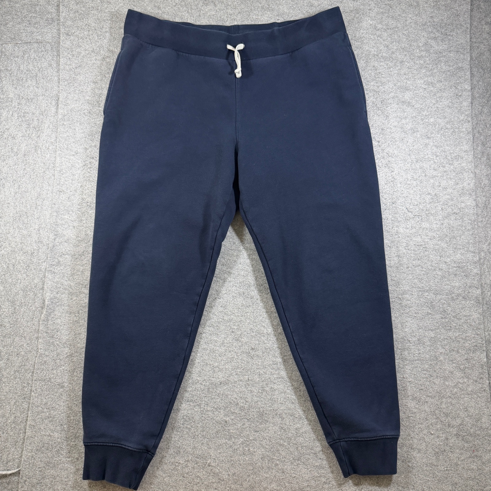 Lands' End Serious Sweats Joggers Mens L Navy Heavyweight Drawstring Lounge