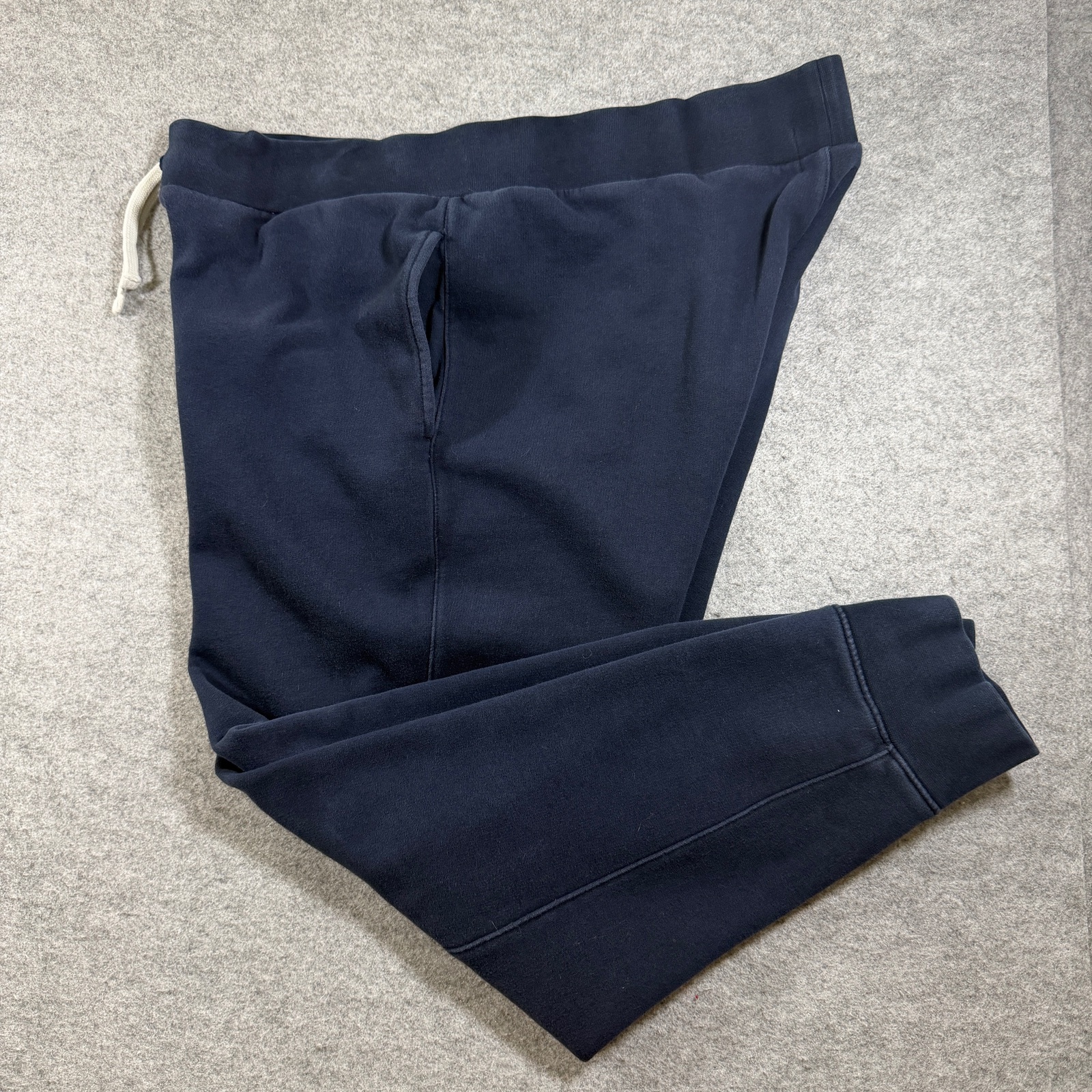 Lands' End Serious Sweats Joggers Mens L Navy Heavyweight Drawstring Lounge thumbnail 5