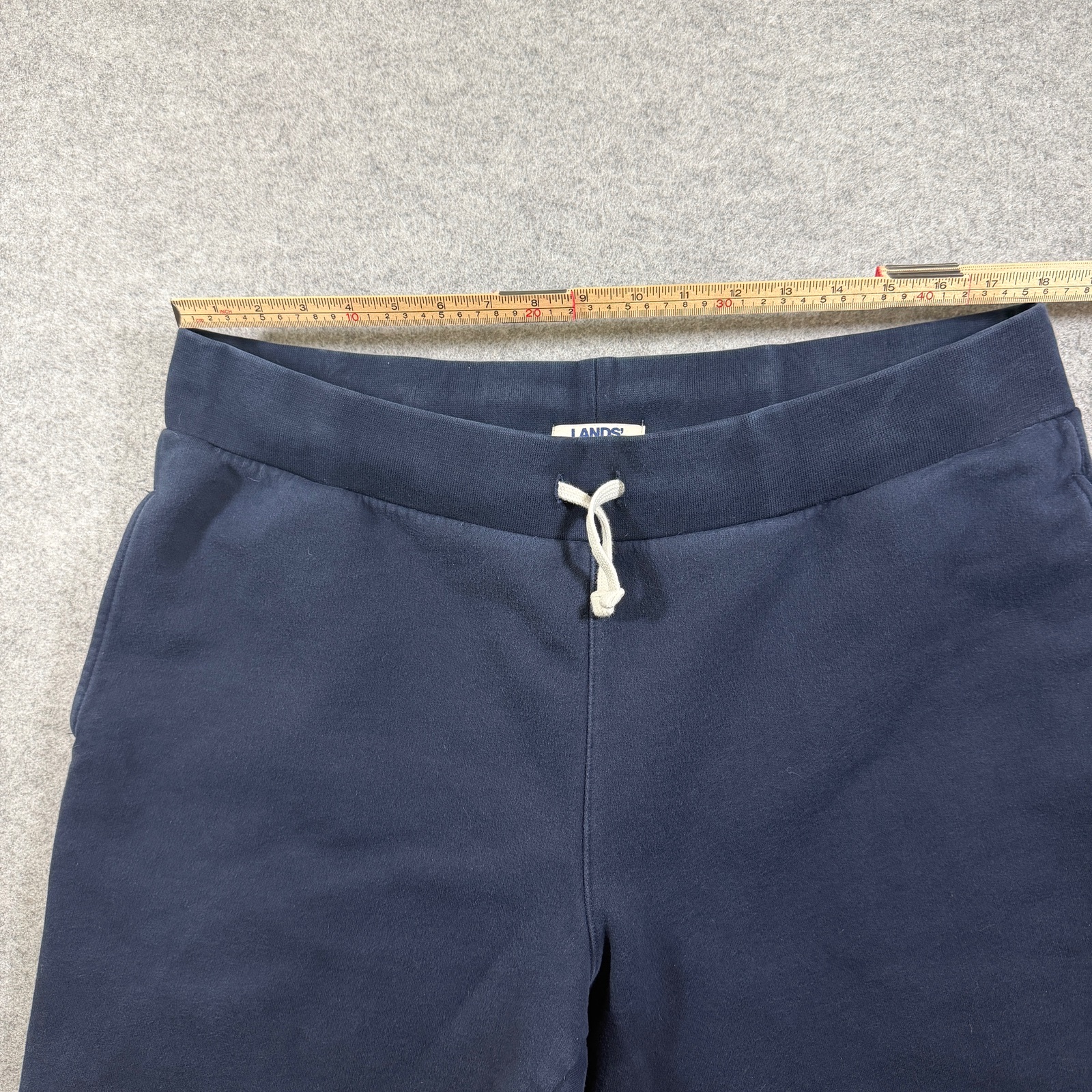 Lands' End Serious Sweats Joggers Mens L Navy Heavyweight Drawstring Lounge thumbnail 6