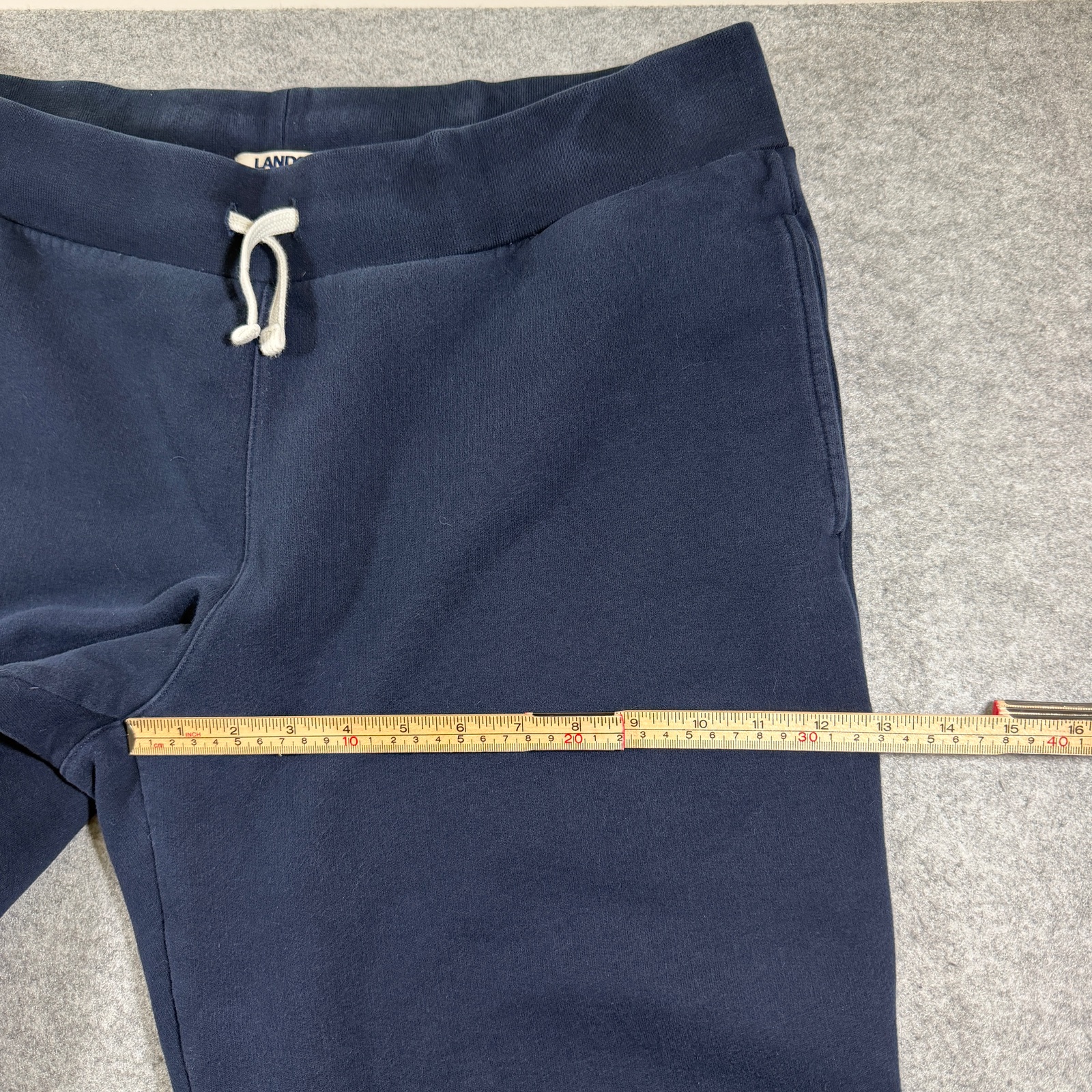 Lands' End Serious Sweats Joggers Mens L Navy Heavyweight Drawstring Lounge thumbnail 8