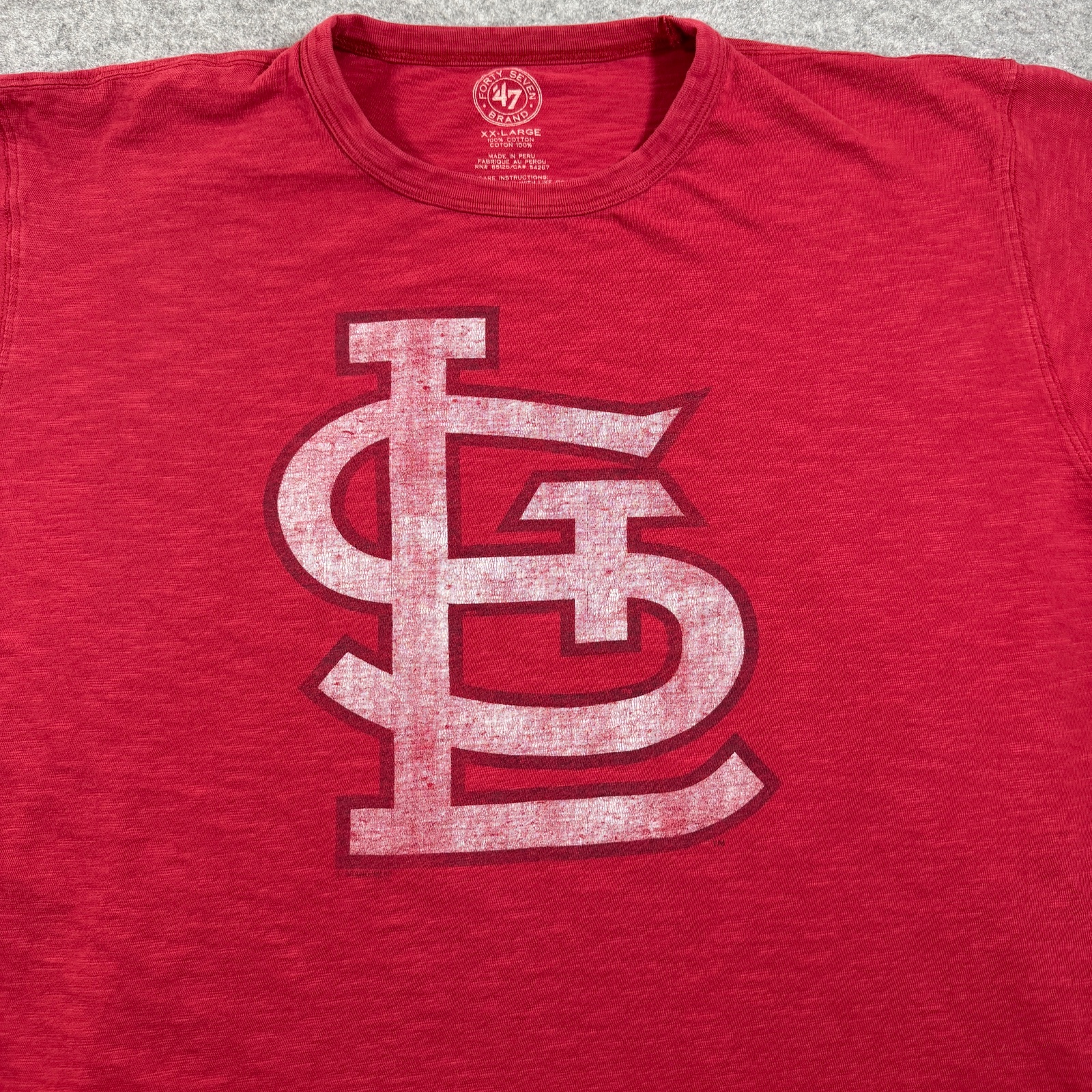 St Louis Cardinals Long Sleeve T Shirt Mens XXL Red MLB Graphic Tee Slub Knit thumbnail 4