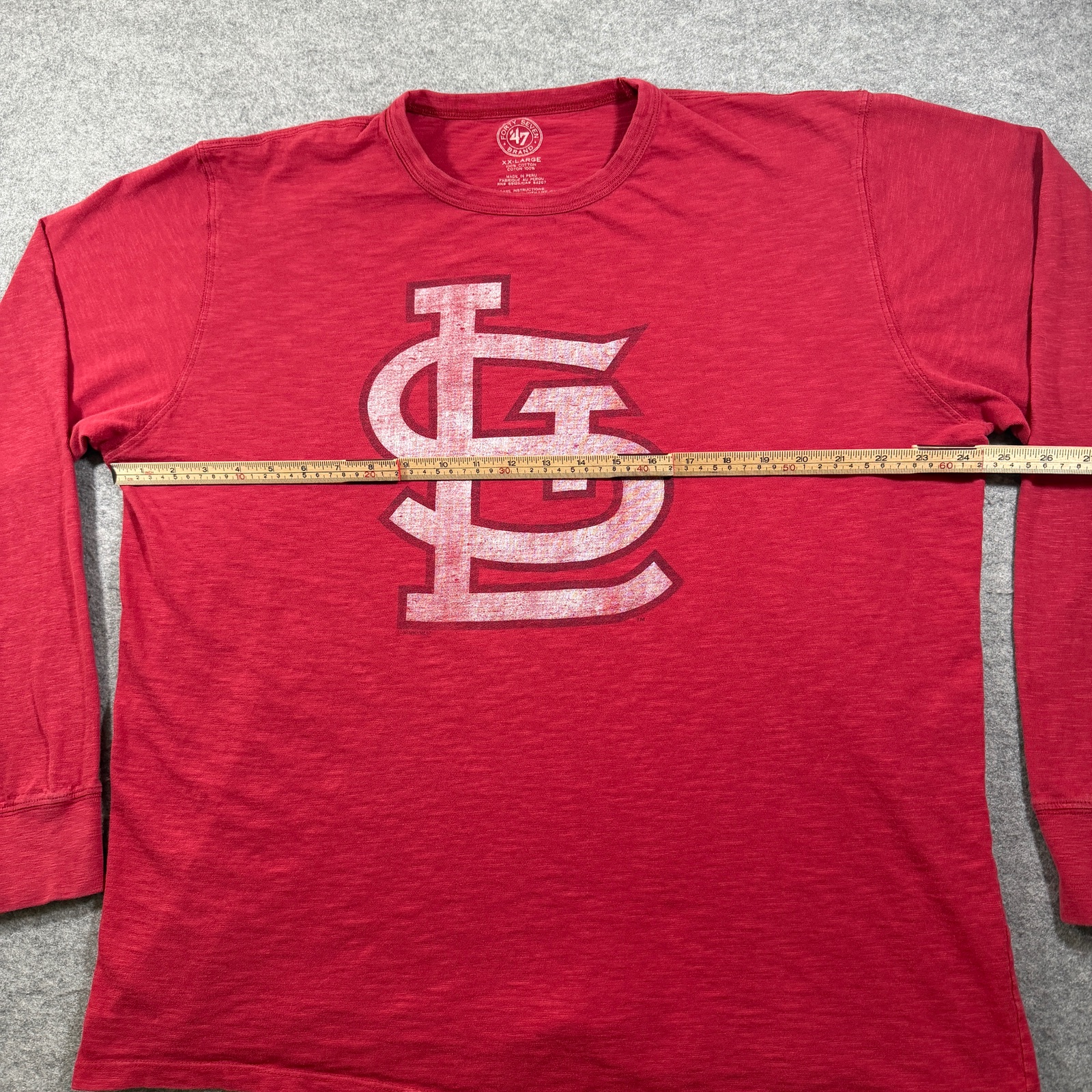 St Louis Cardinals Long Sleeve T Shirt Mens XXL Red MLB Graphic Tee Slub Knit thumbnail 7