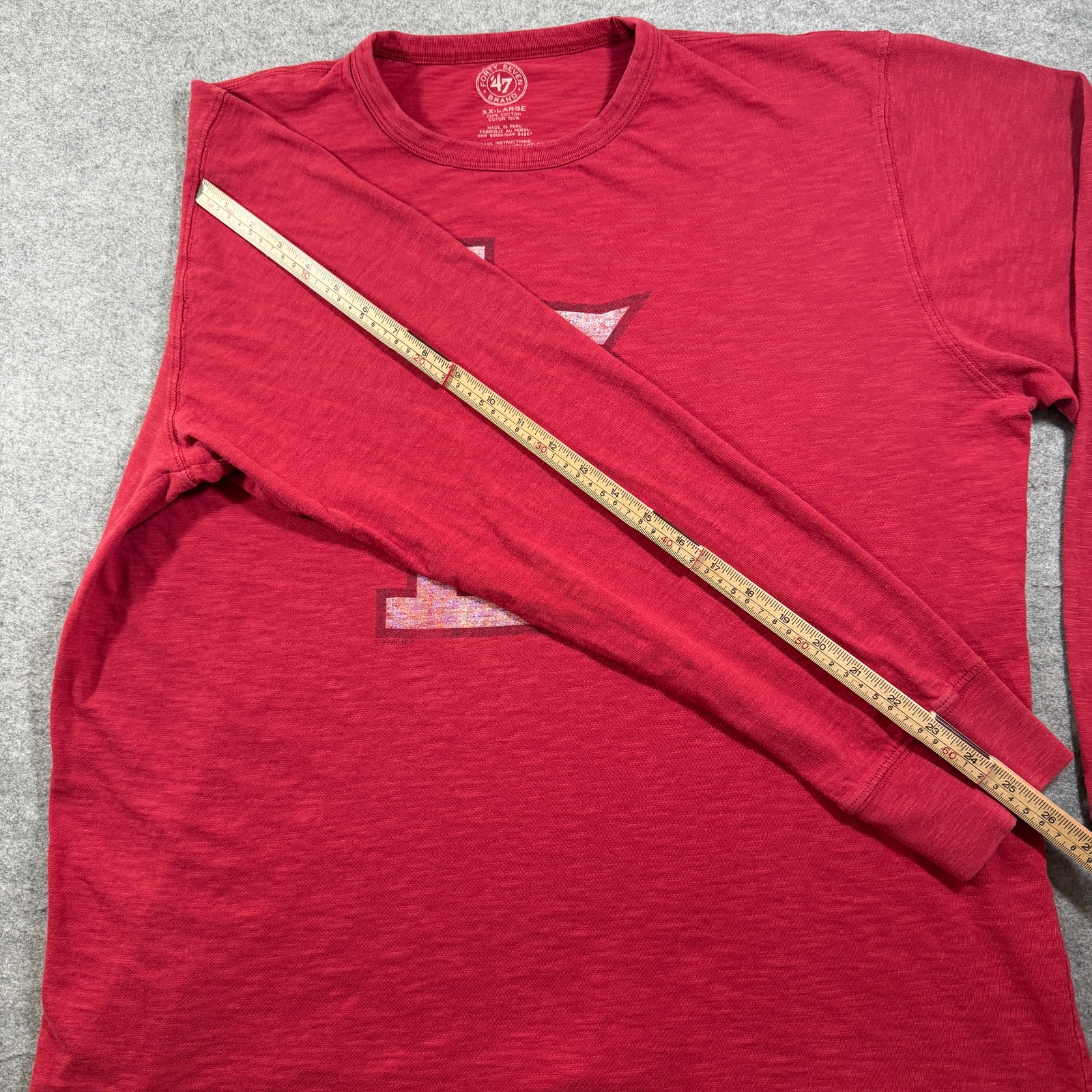St Louis Cardinals Long Sleeve T Shirt Mens XXL Red MLB Graphic Tee Slub Knit thumbnail 8