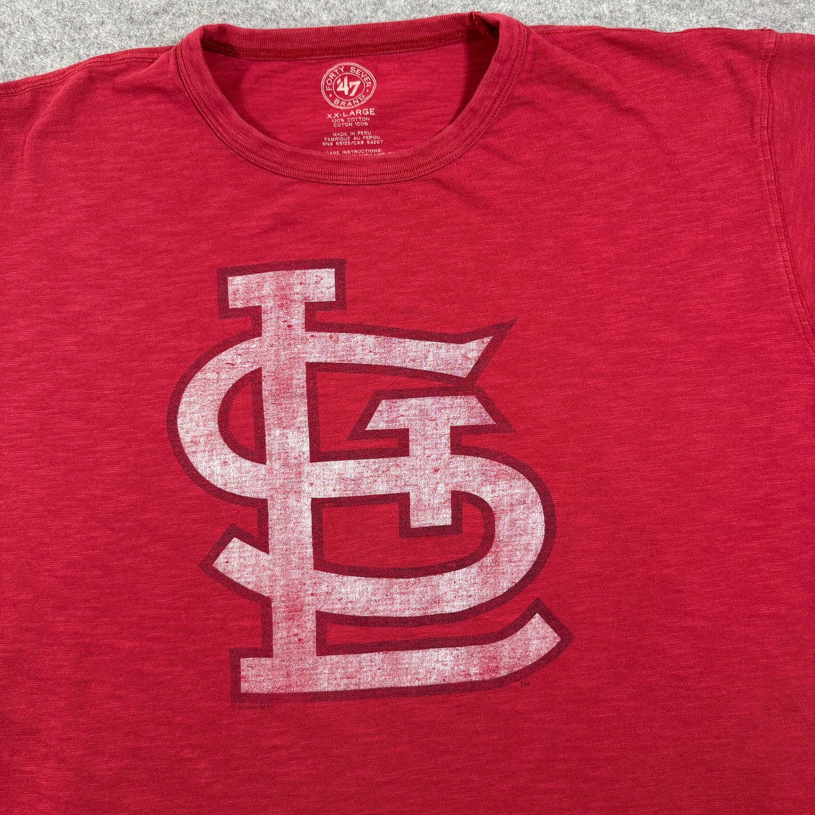 St Louis Cardinals Long Sleeve T Shirt Mens XXL Red MLB Graphic Tee Slub Knit thumbnail 9