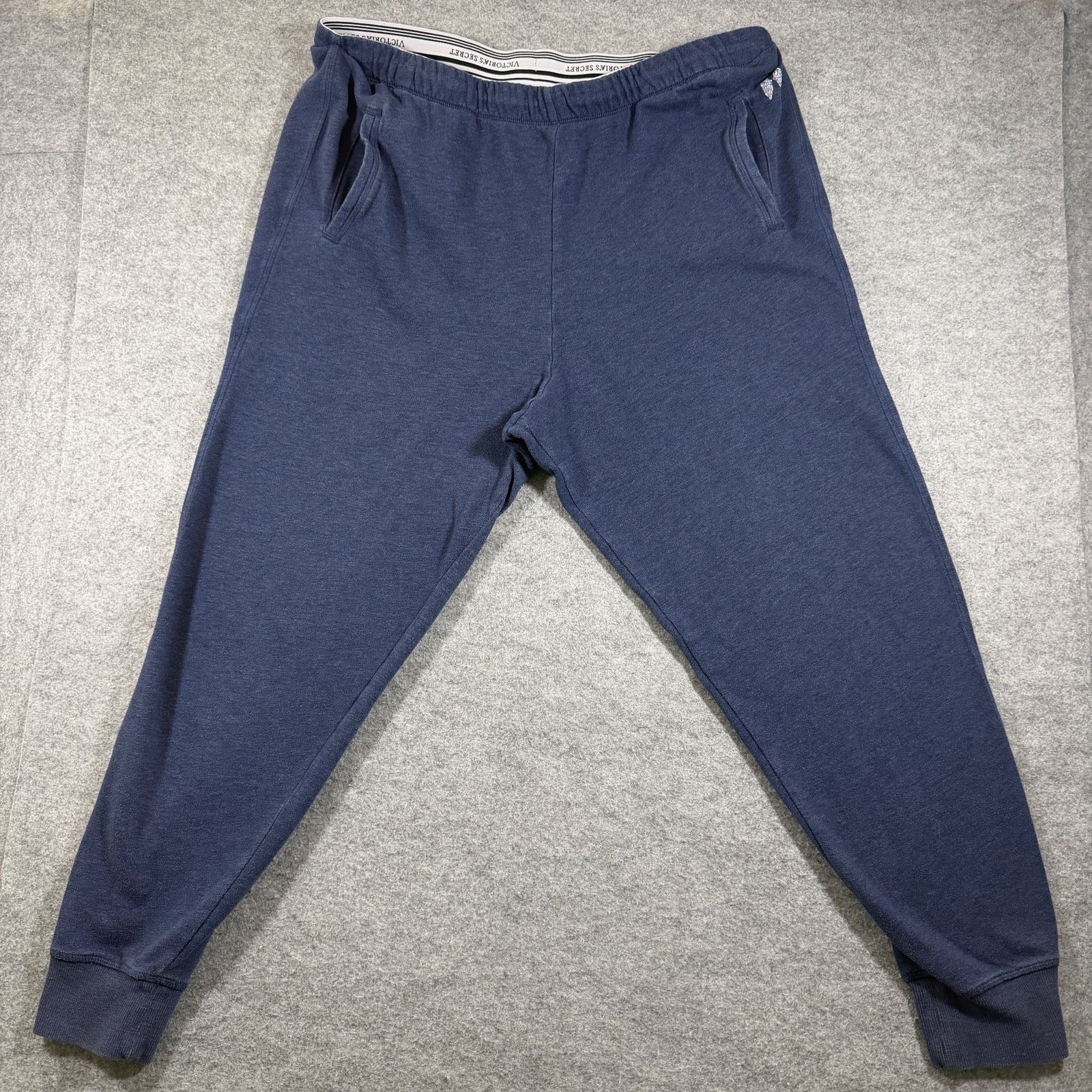 Victoria's Secret Lounge Jogger Womens L Navy Blue Elastic Waistband Drawstring