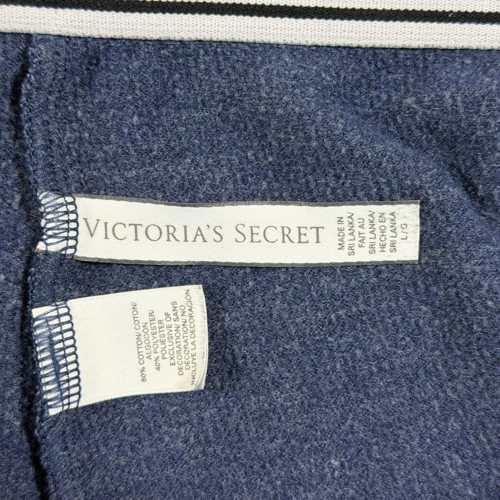 Victoria's Secret Lounge Jogger Womens L Navy Blue Elastic Waistband Drawstring thumbnail 6