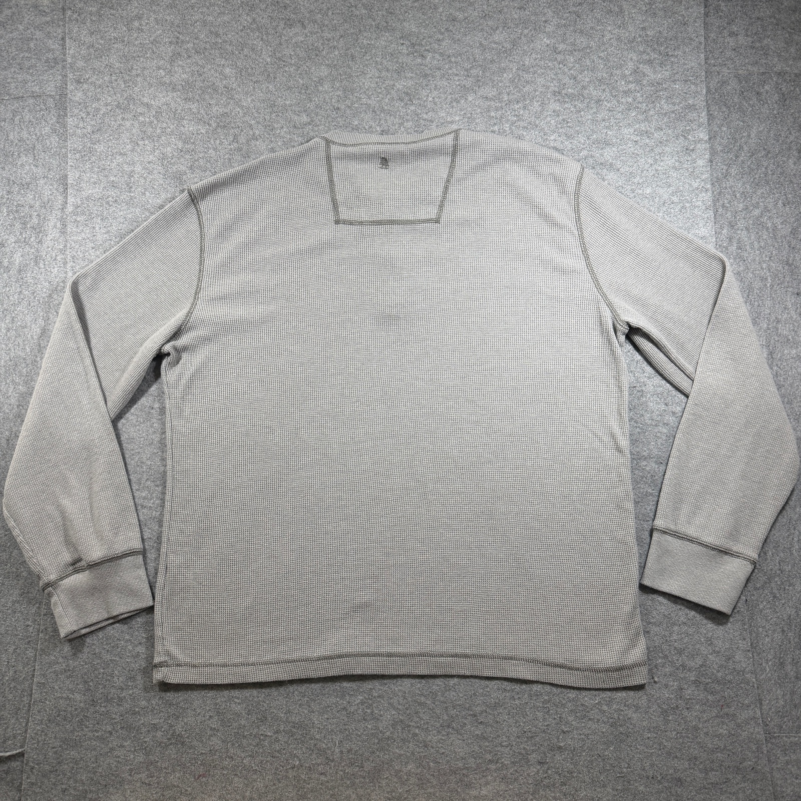 G.H. Bass & Co. Thermal Henley Top Mens XXL Gray Waffle Knit Long Sleeve Lounge thumbnail 2