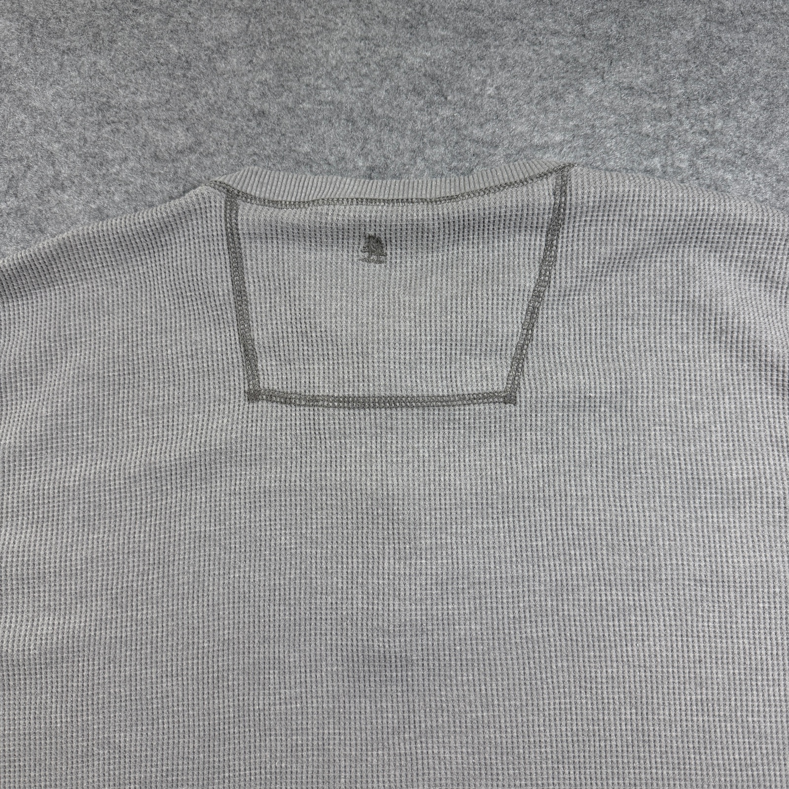 G.H. Bass & Co. Thermal Henley Top Mens XXL Gray Waffle Knit Long Sleeve Lounge thumbnail 5