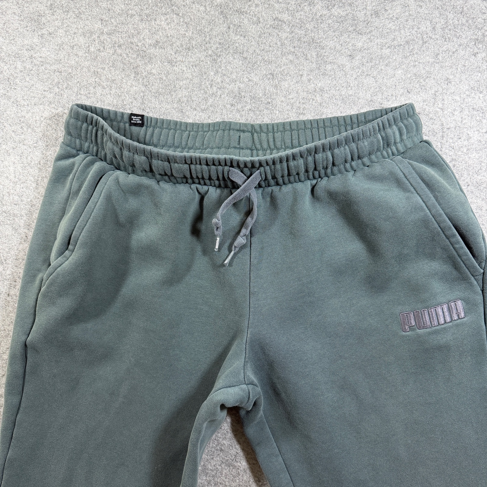 Puma Joggers Mens L Green Tapered Drawstring Cuffed Athletic Training Sweatpants thumbnail 3