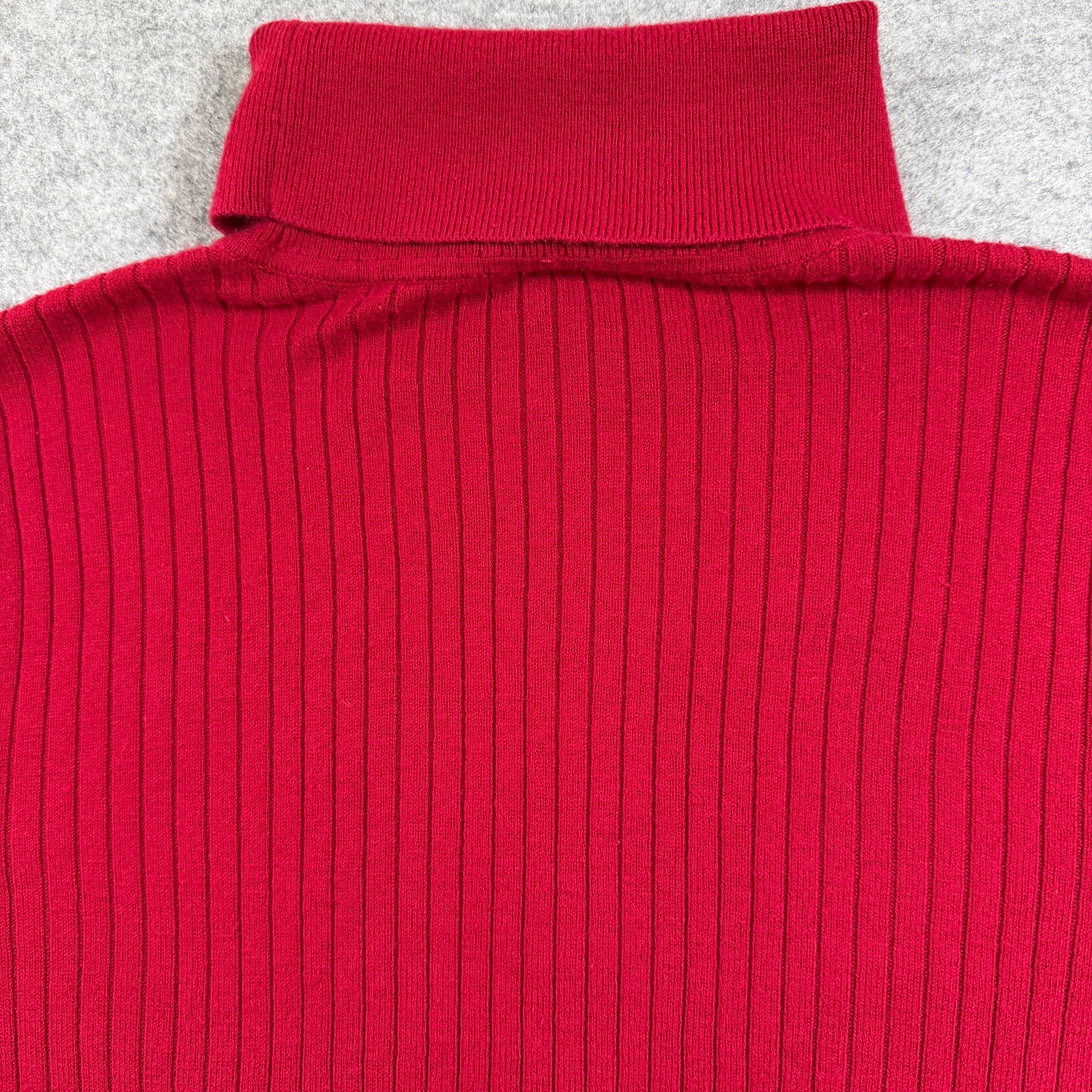 Talbots Turtleneck Sweater Womens XL Petite Red Ribbed Knit Button Cuffs Preppy thumbnail 4