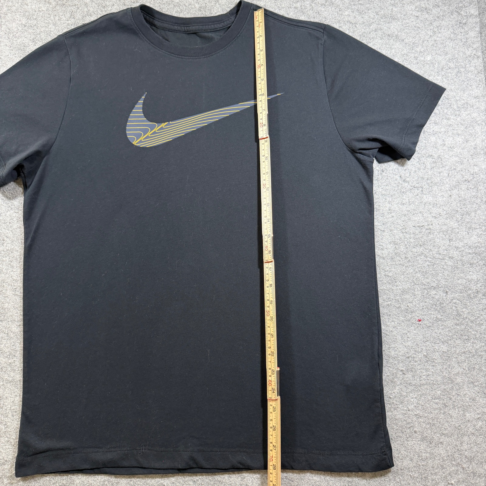 Nike T Shirt Mens L Black Center Swoosh Graphic Logo Crewneck Cotton Casual Tee thumbnail 5