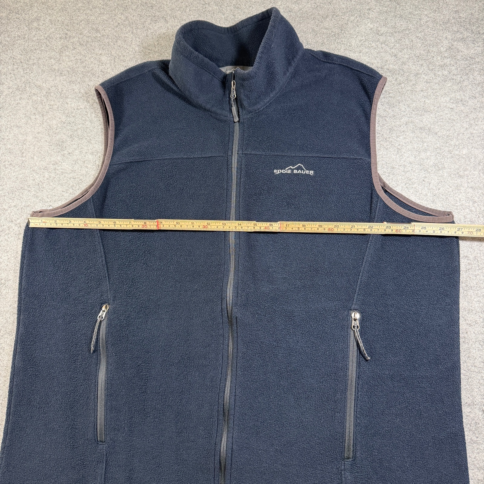 Eddie Bauer Fleece Vest Mens 2XL Navy Full Zip Outdoor Hiking Camping Pockets thumbnail 6