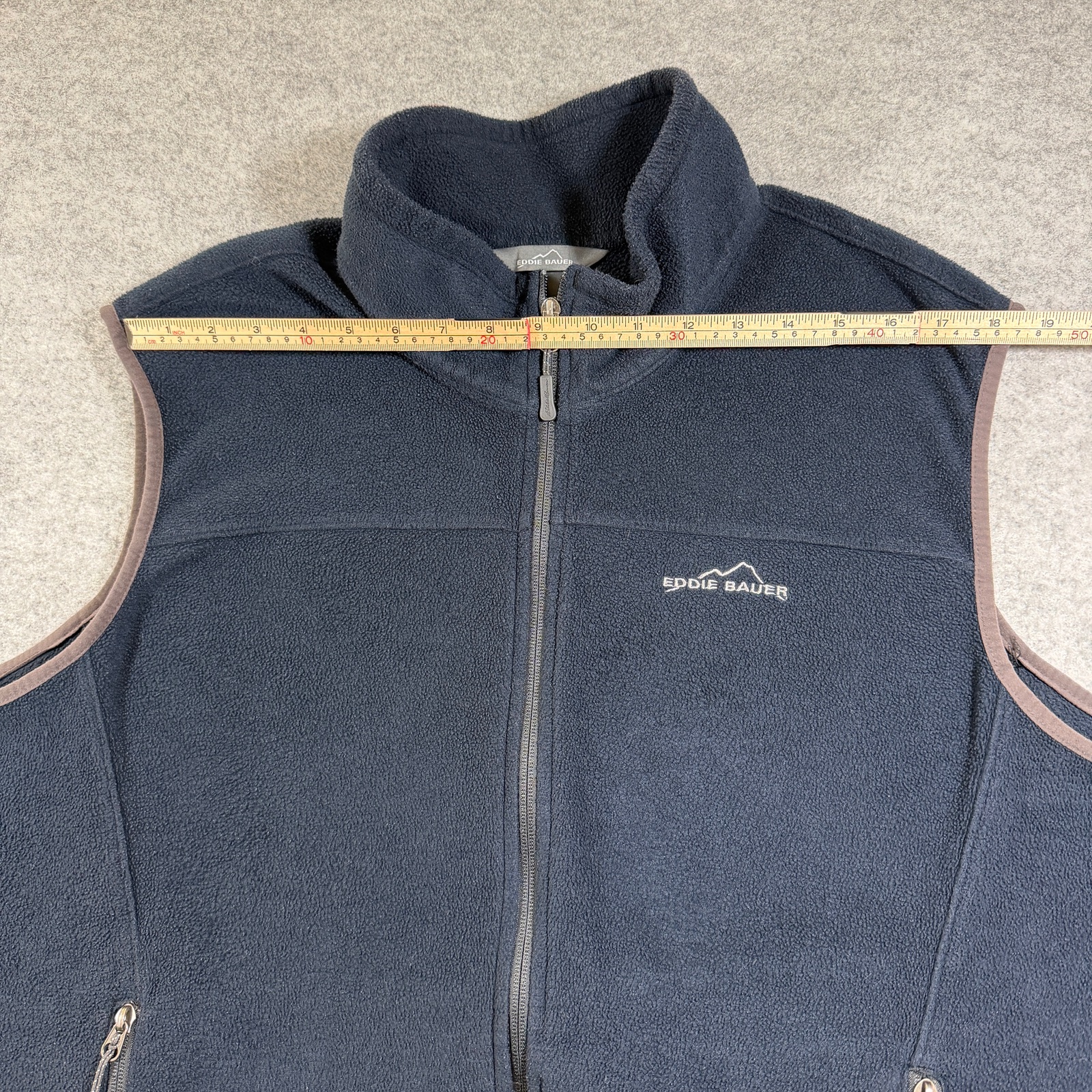 Eddie Bauer Fleece Vest Mens 2XL Navy Full Zip Outdoor Hiking Camping Pockets thumbnail 8