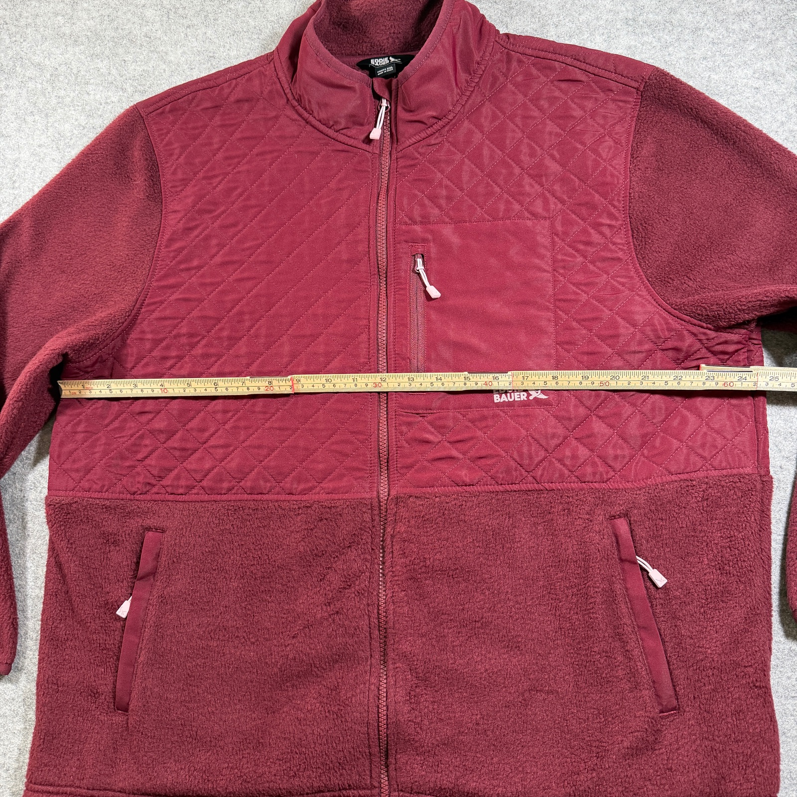 Eddie Bauer Fleece Jacket Womens XXL Burgundy Quilted Full Zip Outdoor Sherpa thumbnail 7