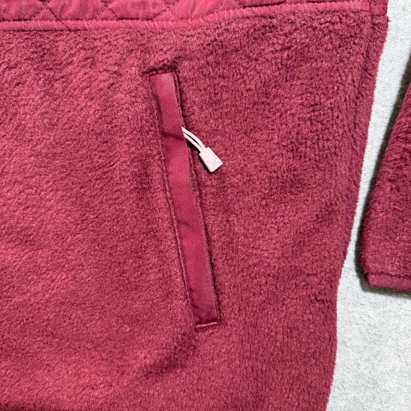 Eddie Bauer Fleece Jacket Womens XXL Burgundy Quilted Full Zip Outdoor Sherpa thumbnail 9