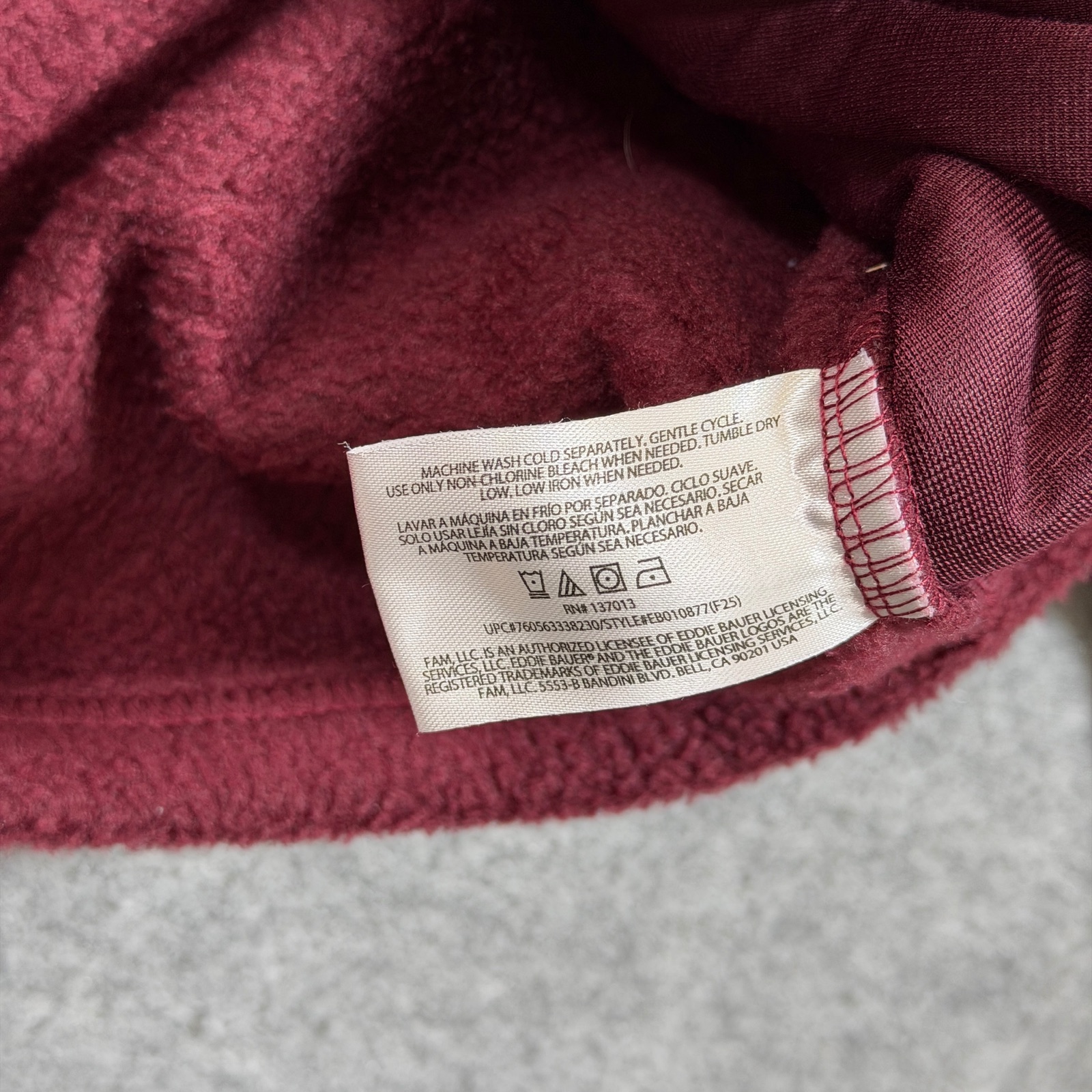 Eddie Bauer Fleece Jacket Womens XXL Burgundy Quilted Full Zip Outdoor Sherpa thumbnail 11
