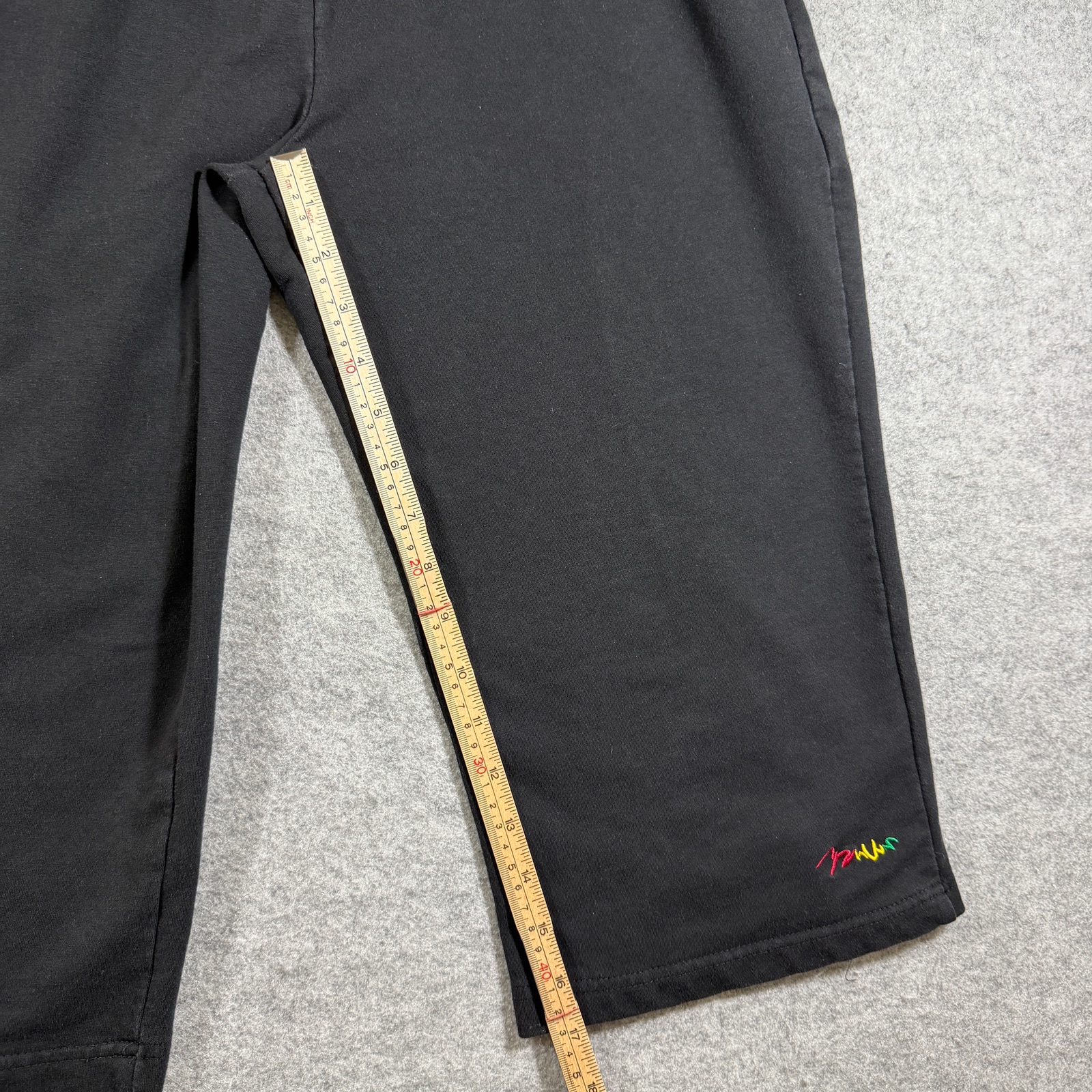 Coogi Y2K Capri Sweatpants Womens L Black Red Yellow Stripe Embroidered Casual thumbnail 7