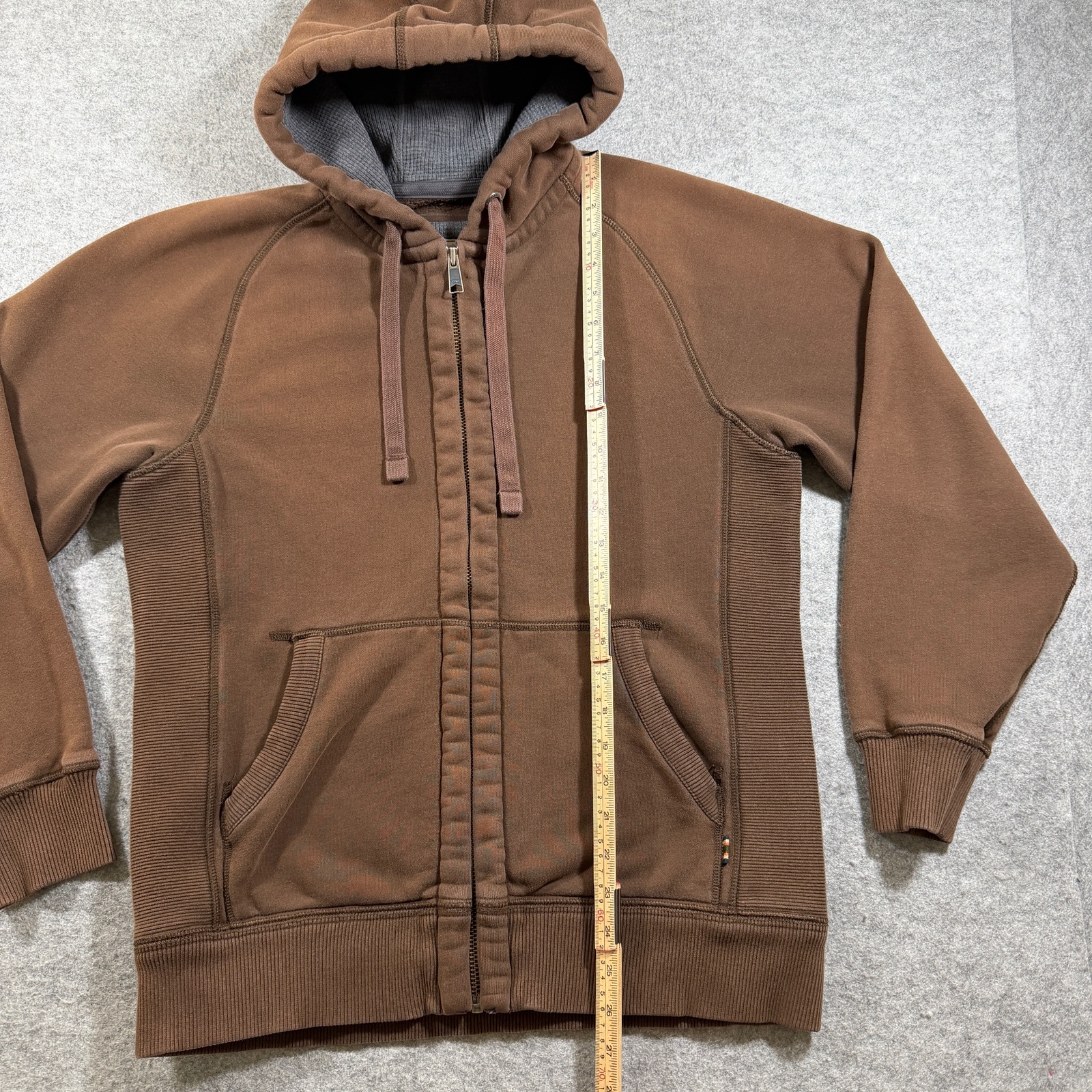 Eddie Bauer Full Zip Hoodie Mens S Brown Knit Fleece Hooded Heavyweight Outdoor thumbnail 6