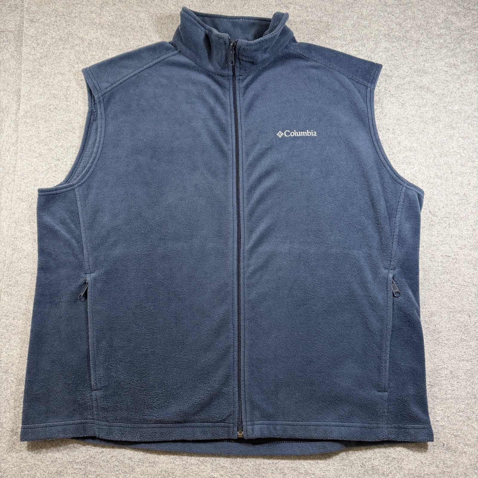 Columbia Steens Mountain Fleece Vest Mens XXL Navy Full Zip Outdoor Hiking