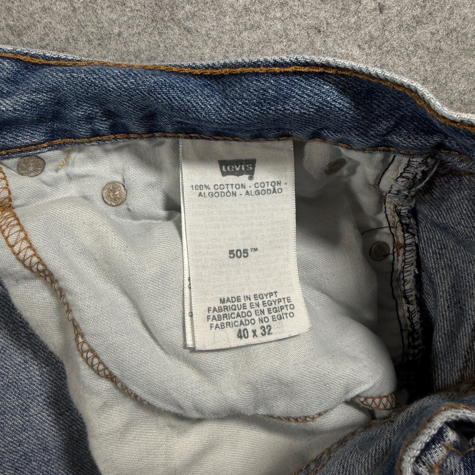Levi's 501 Jeans Mens 40x32 Medium Blue Wash Straight Loose Fit Red Tab Denim thumbnail 5