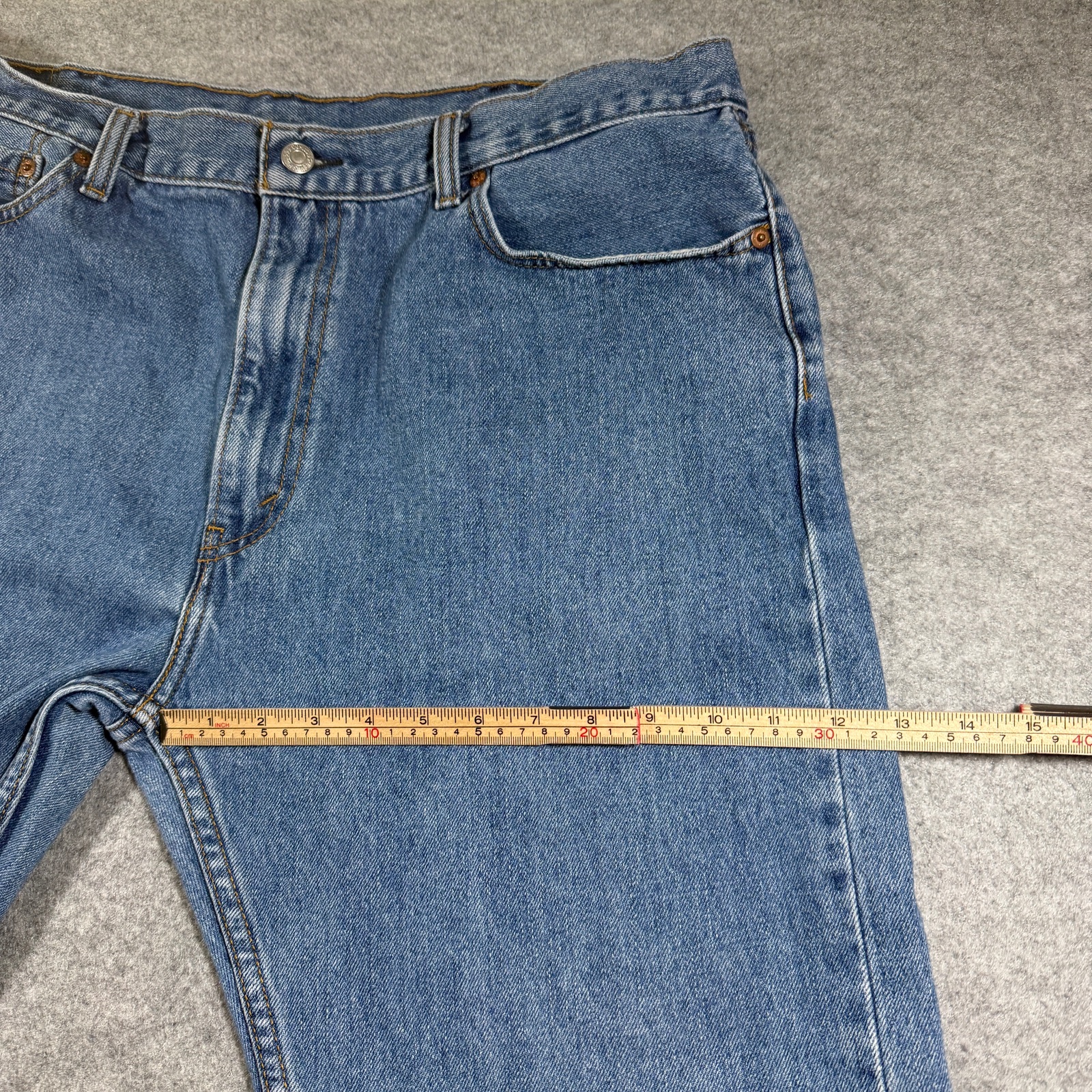 Levi's 501 Jeans Mens 40x32 Medium Blue Wash Straight Loose Fit Red Tab Denim thumbnail 8