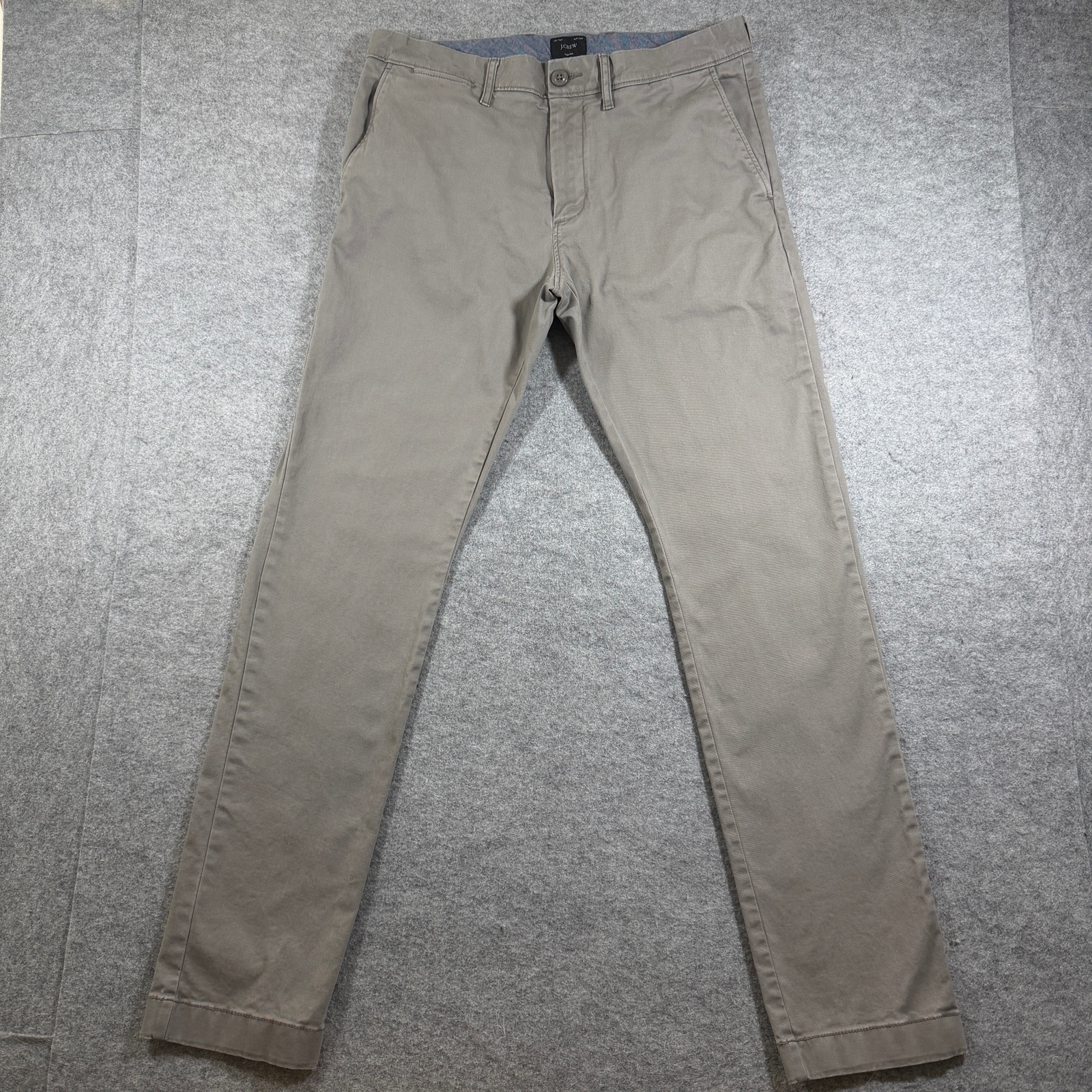J. Crew Chino Pants Mens 31x32 Khaki Slim Fit Flat Front Cuffed Preppy Casual