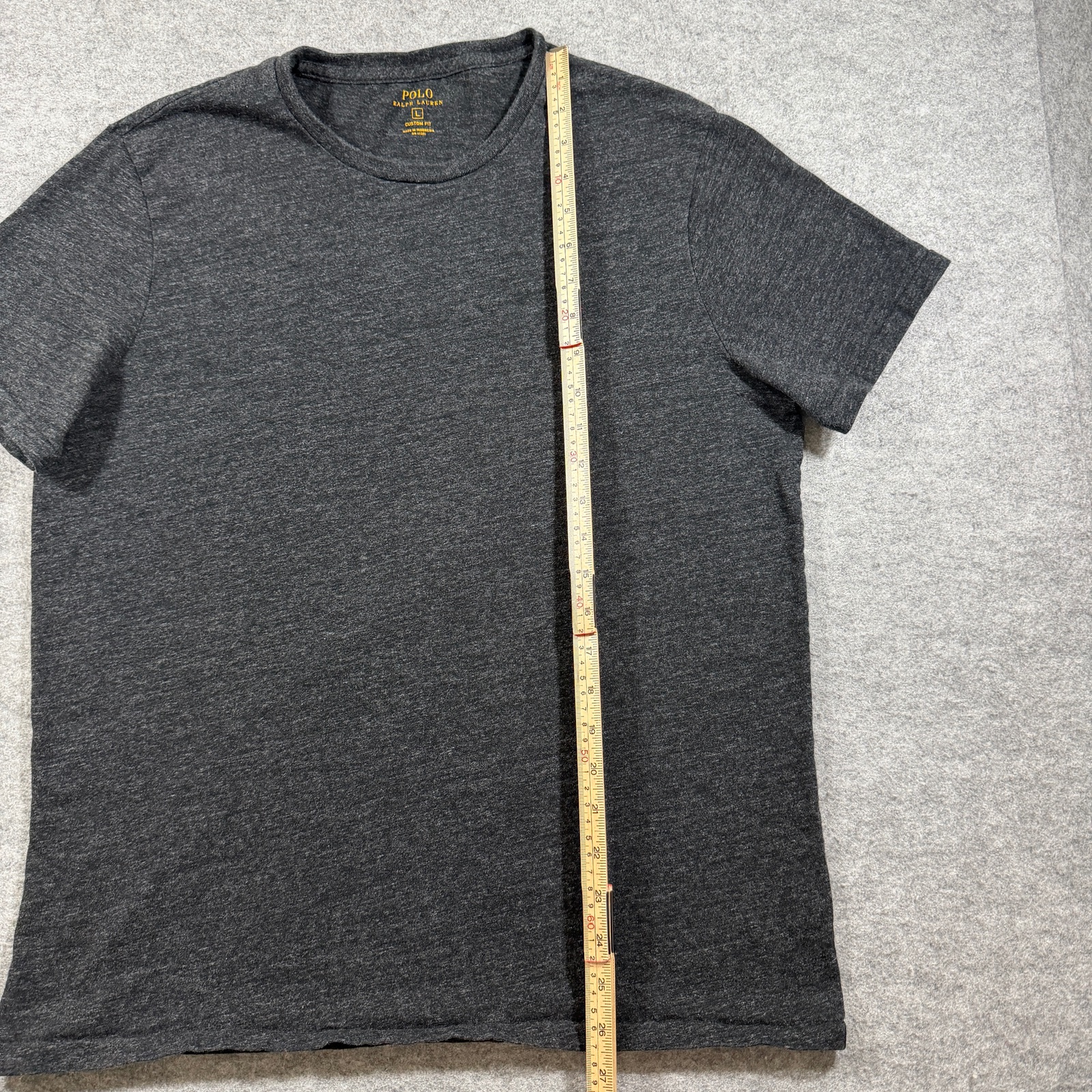 Polo Ralph Lauren T Shirt Mens L Charcoal Gray Custom Fit Pony Logo Crewneck thumbnail 5