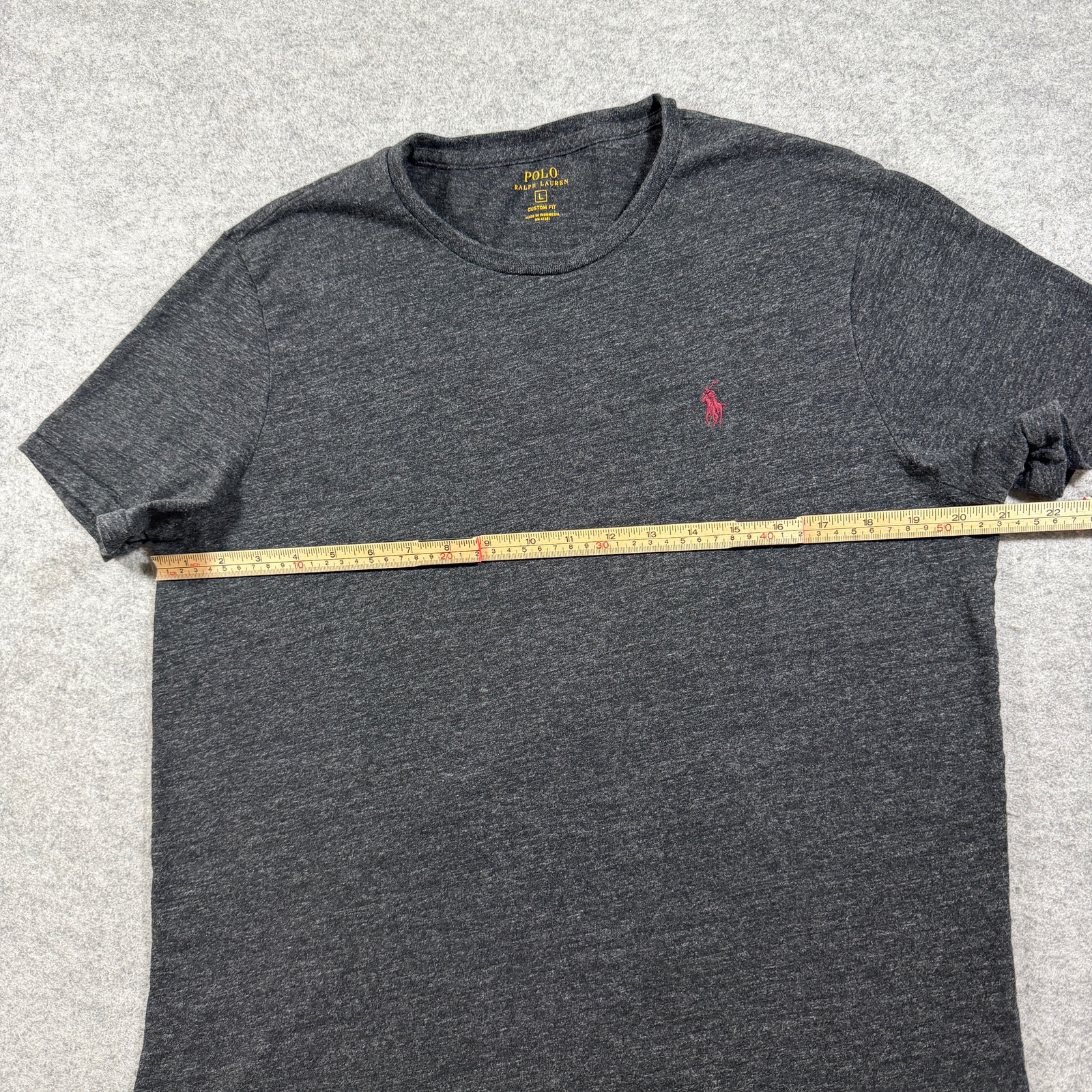 Polo Ralph Lauren T Shirt Mens L Charcoal Gray Custom Fit Pony Logo Crewneck thumbnail 6