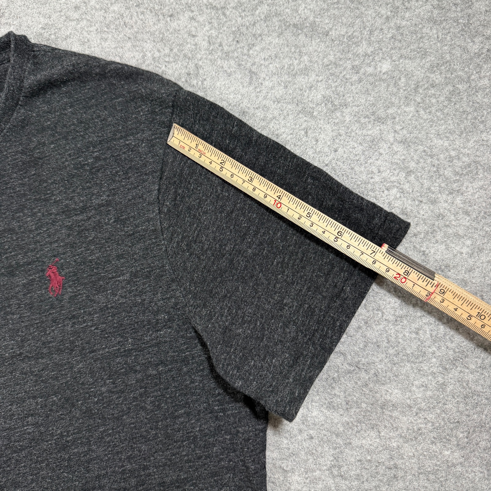 Polo Ralph Lauren T Shirt Mens L Charcoal Gray Custom Fit Pony Logo Crewneck thumbnail 7